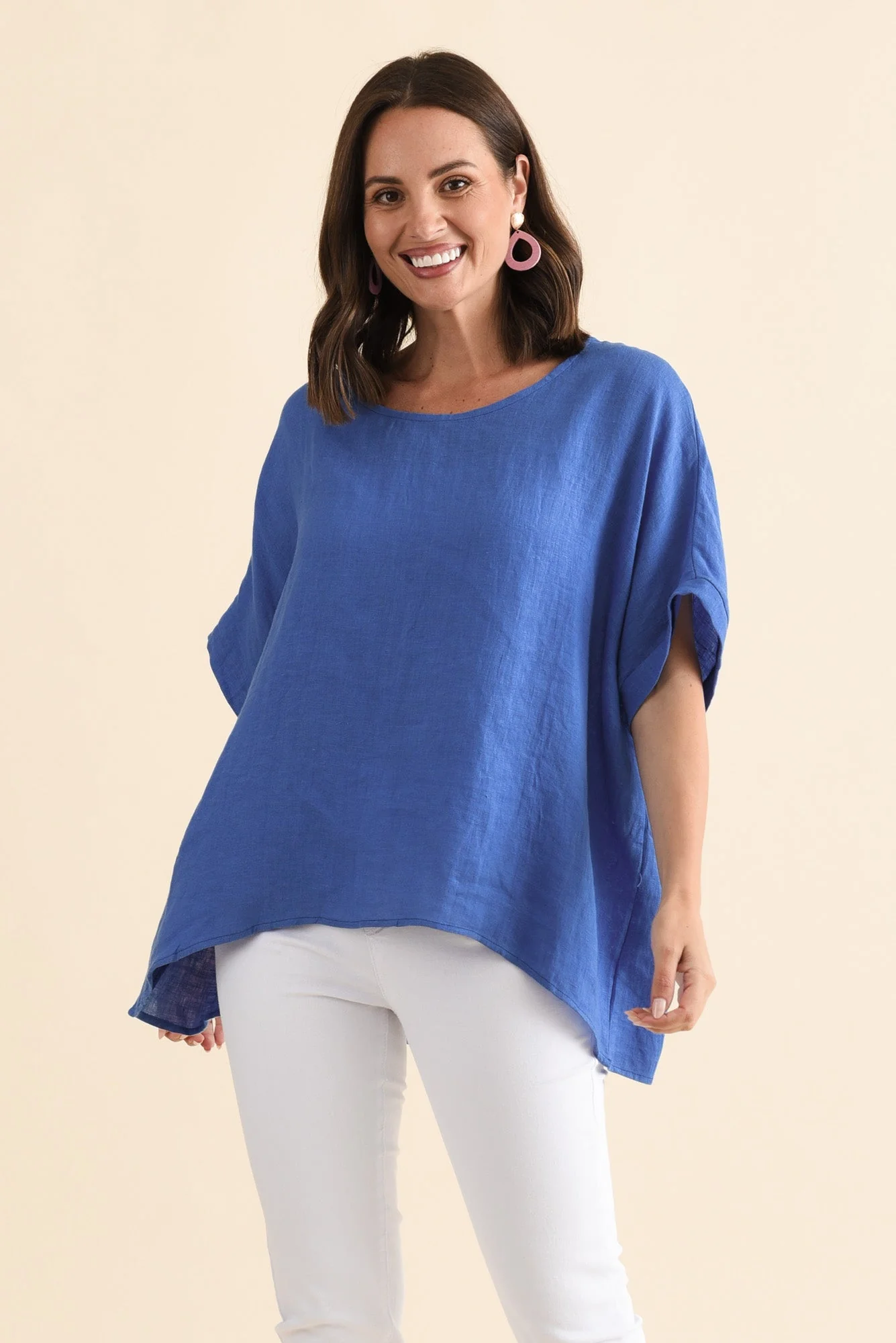 Chaya Cobalt Linen Top - Image 2