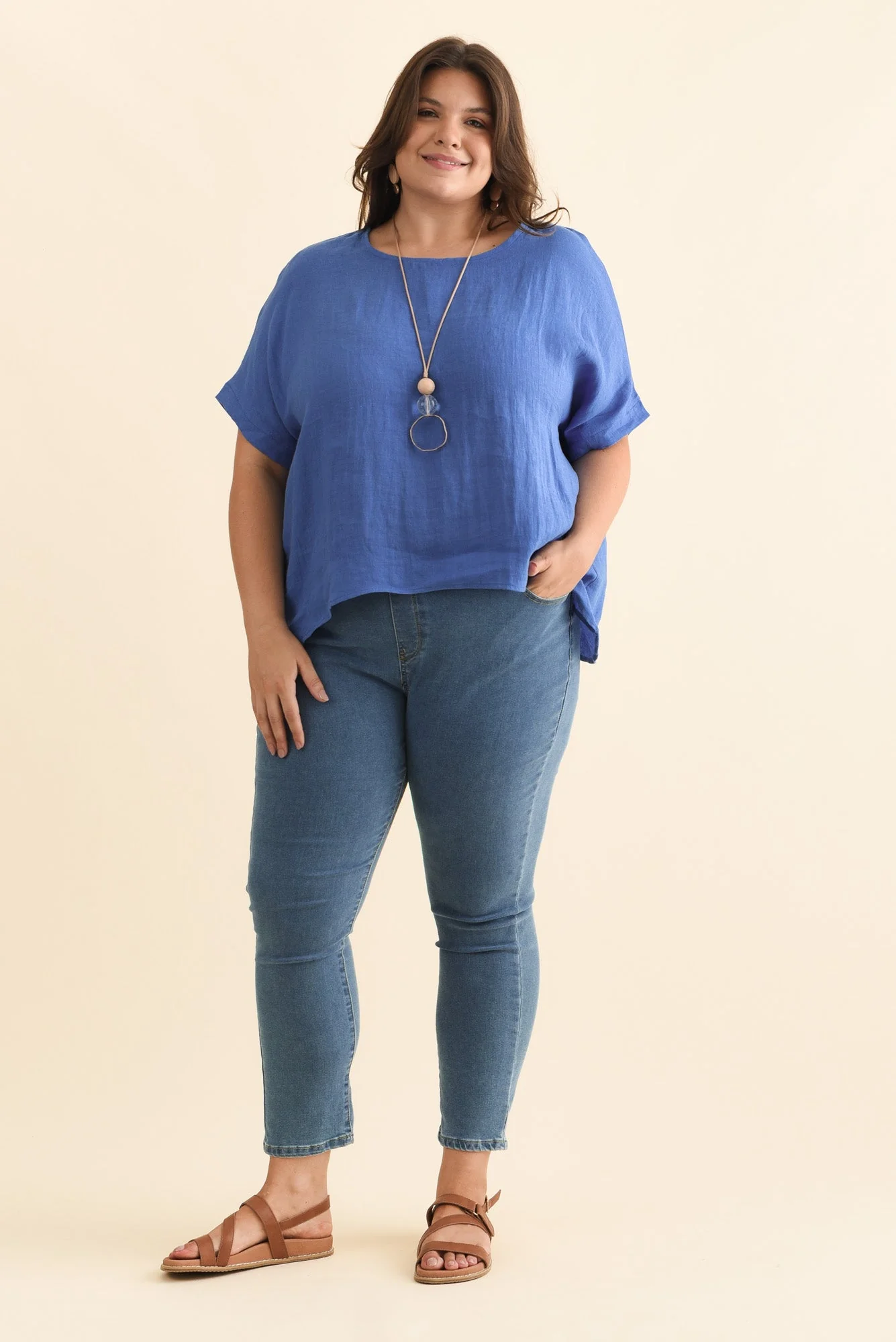 Chaya Cobalt Linen Top - Image 9