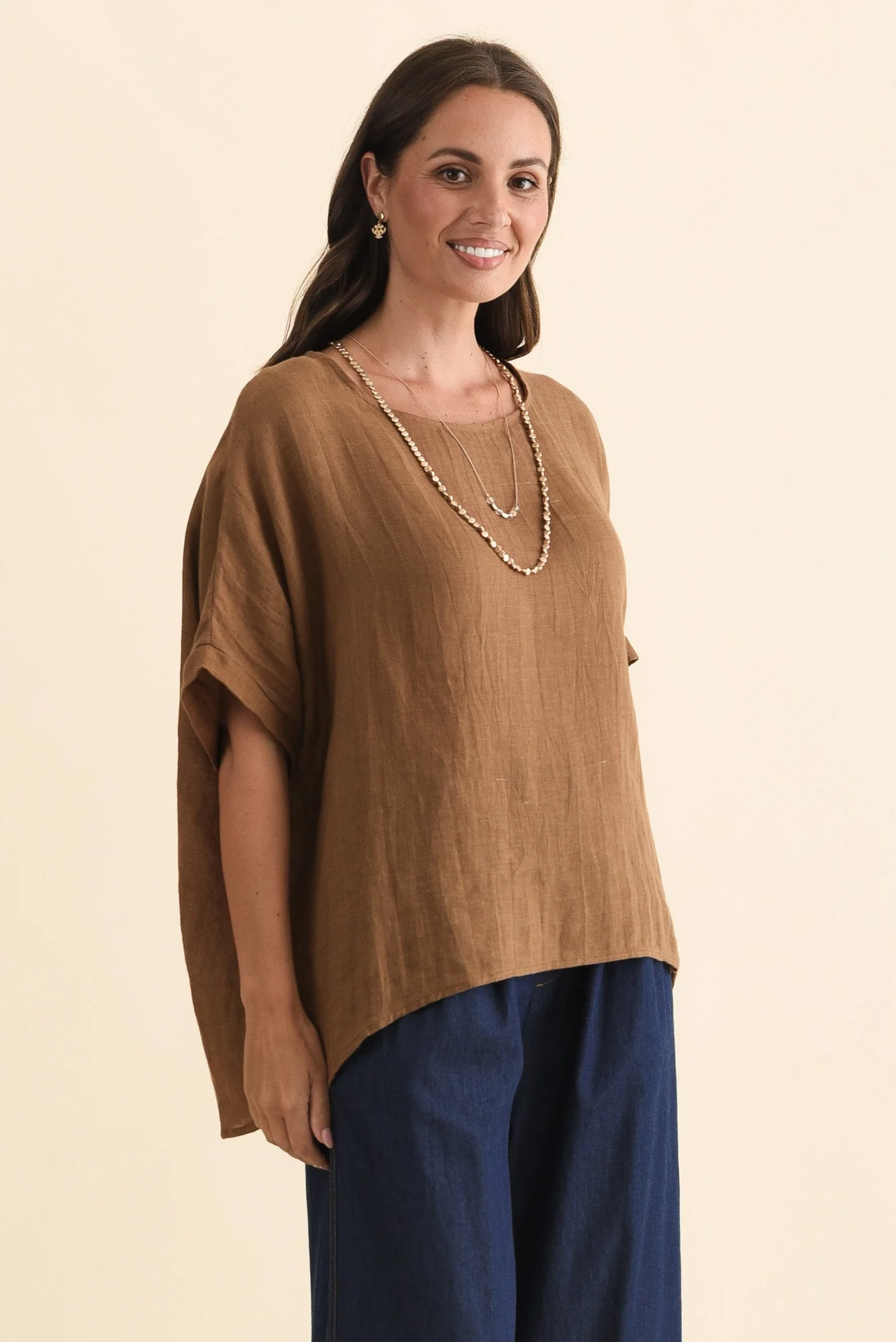 Chaya Mocha Linen Top - Image 4