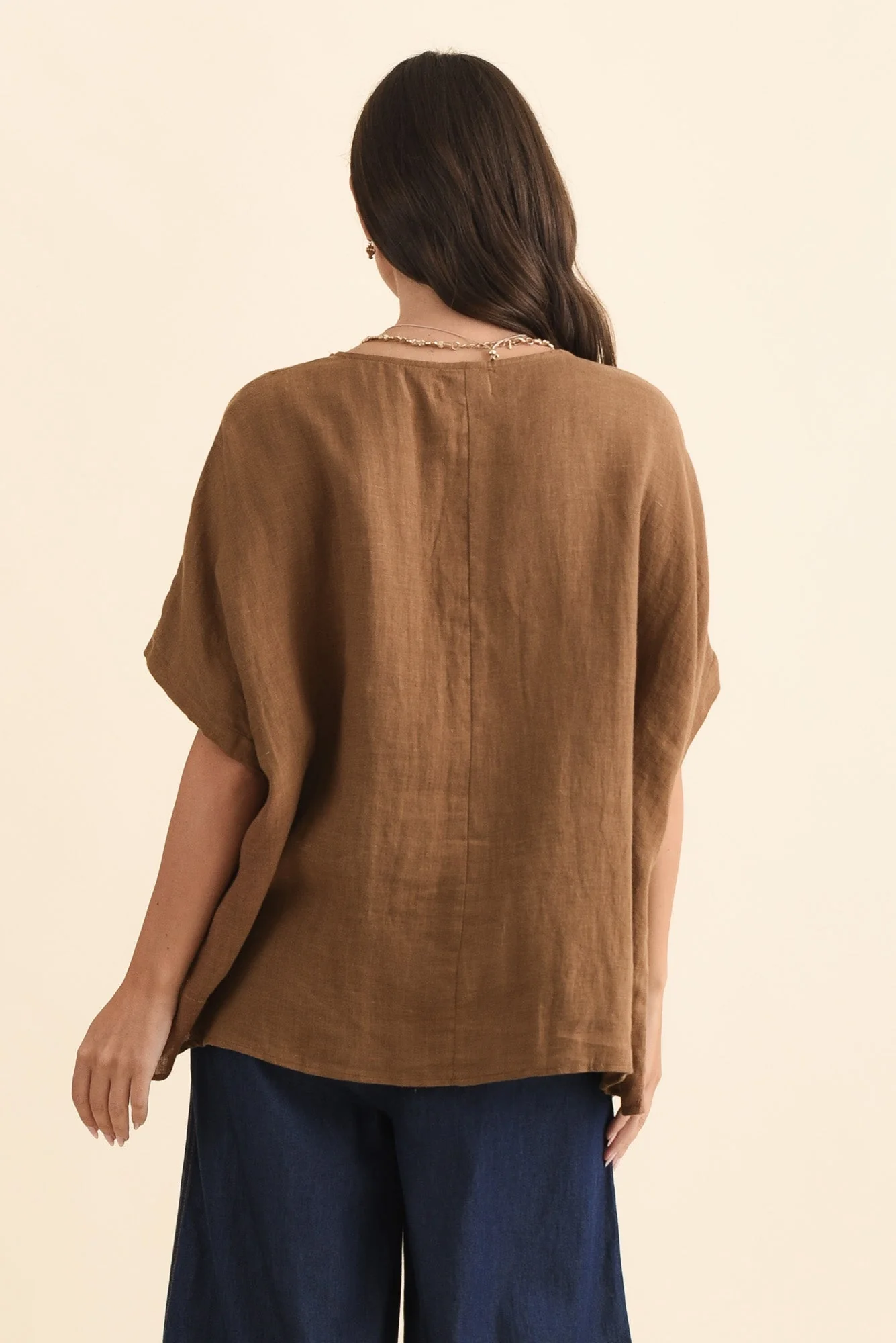 Chaya Mocha Linen Top - Image 5