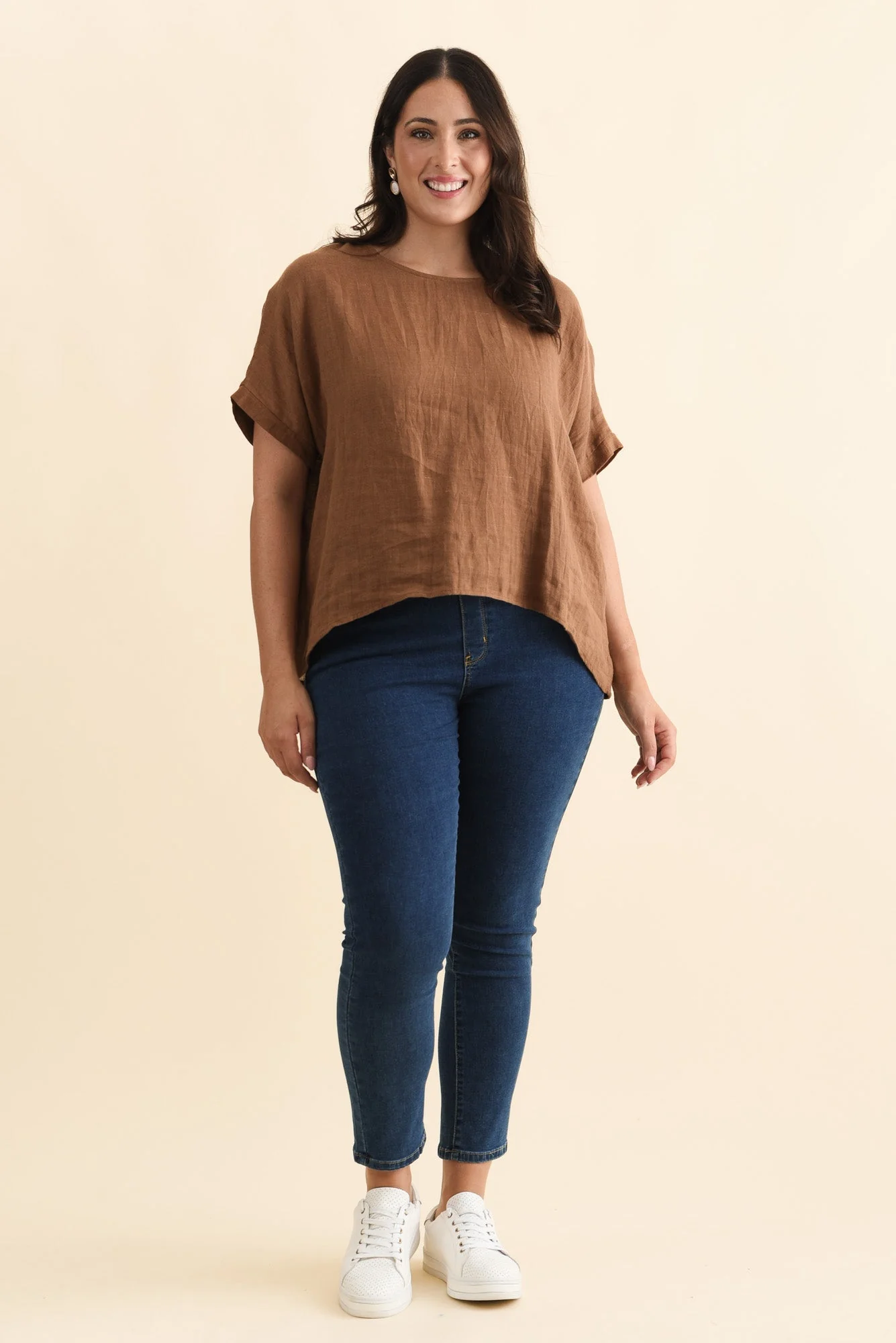 Chaya Mocha Linen Top - Image 9