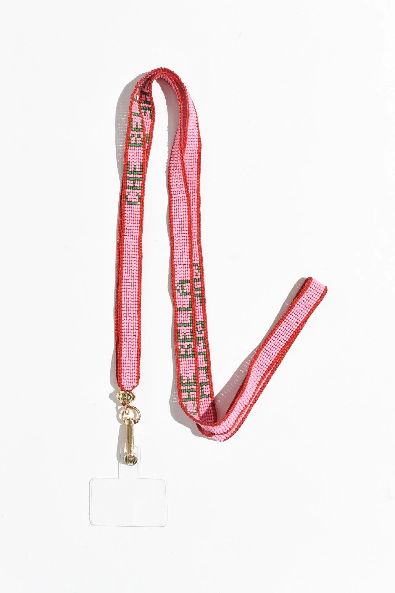 Che Bella Pink Beaded Lanyard - Image 2