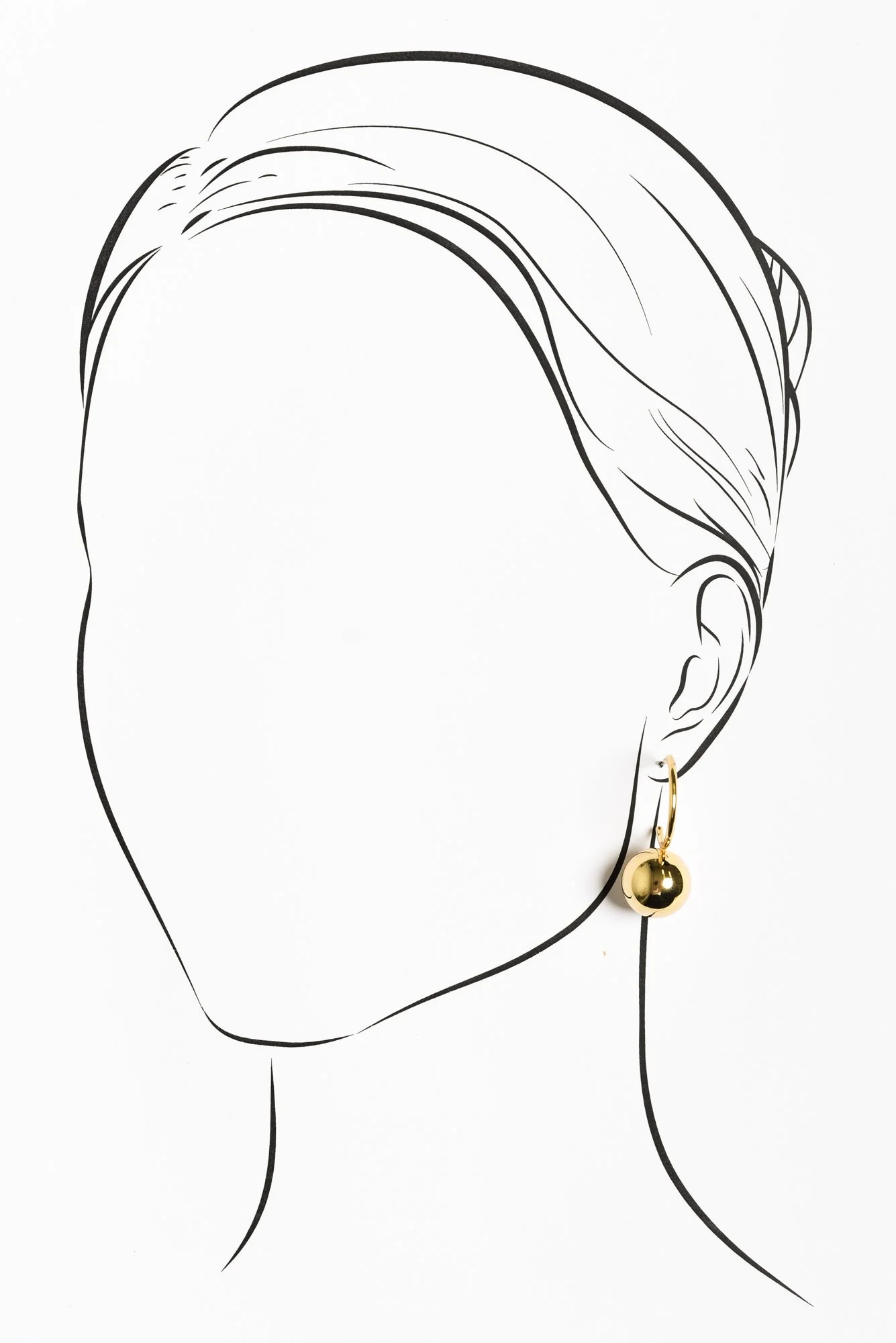 Chelsea Gold Ball Drop Earrings - Image 2