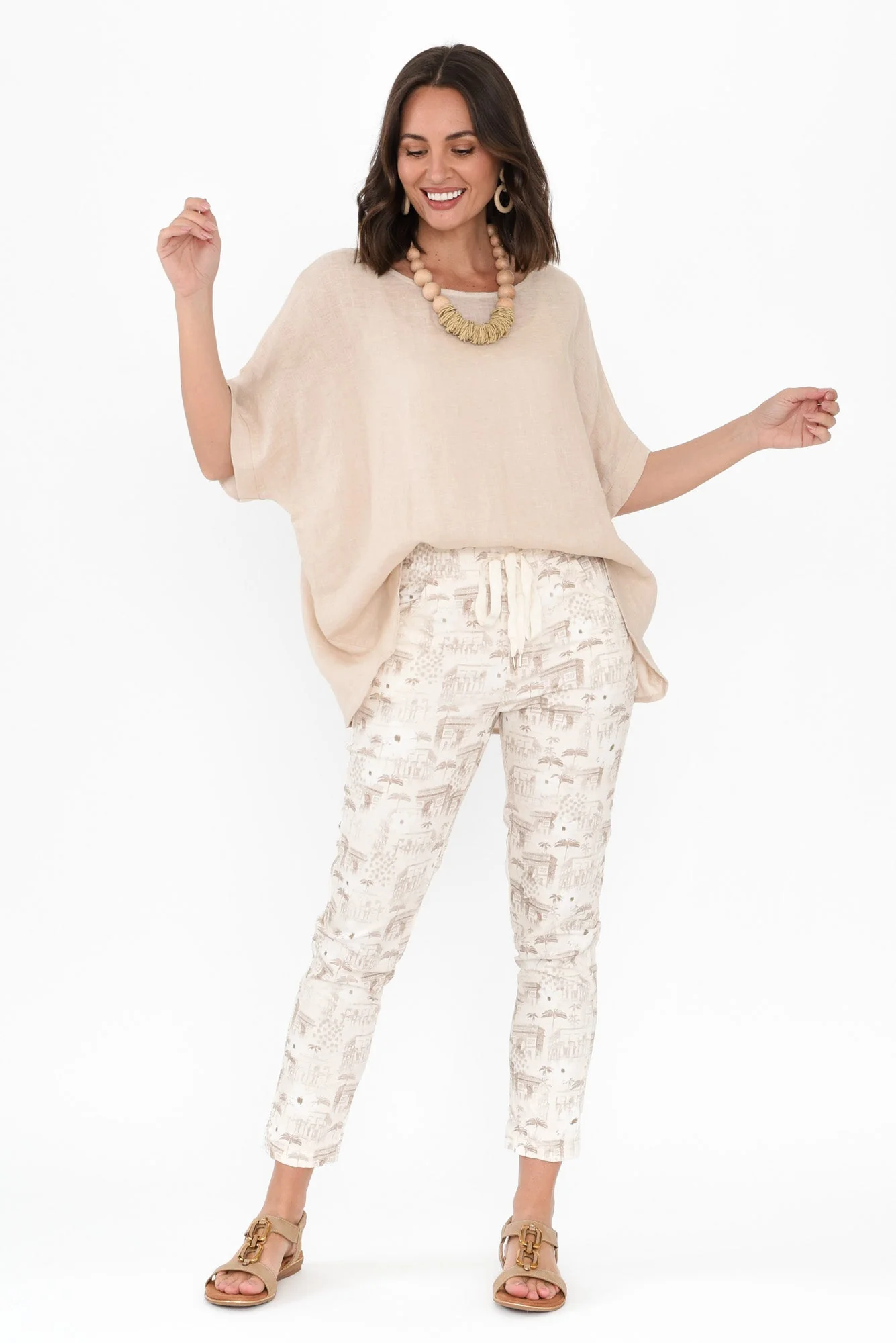 Cherie Natural Vista Drawstring Pants - Image 2