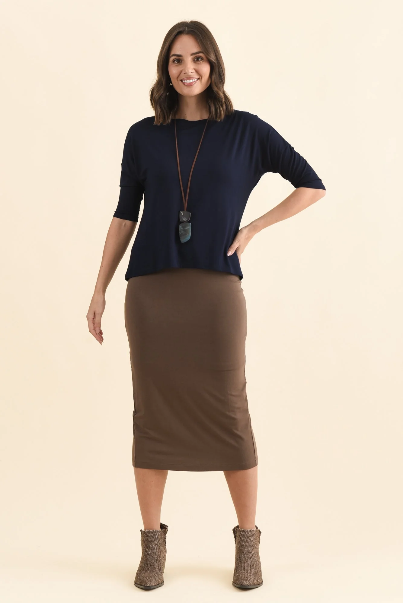 Chocolate Bamboo Maxi Tube Skirt - Image 2