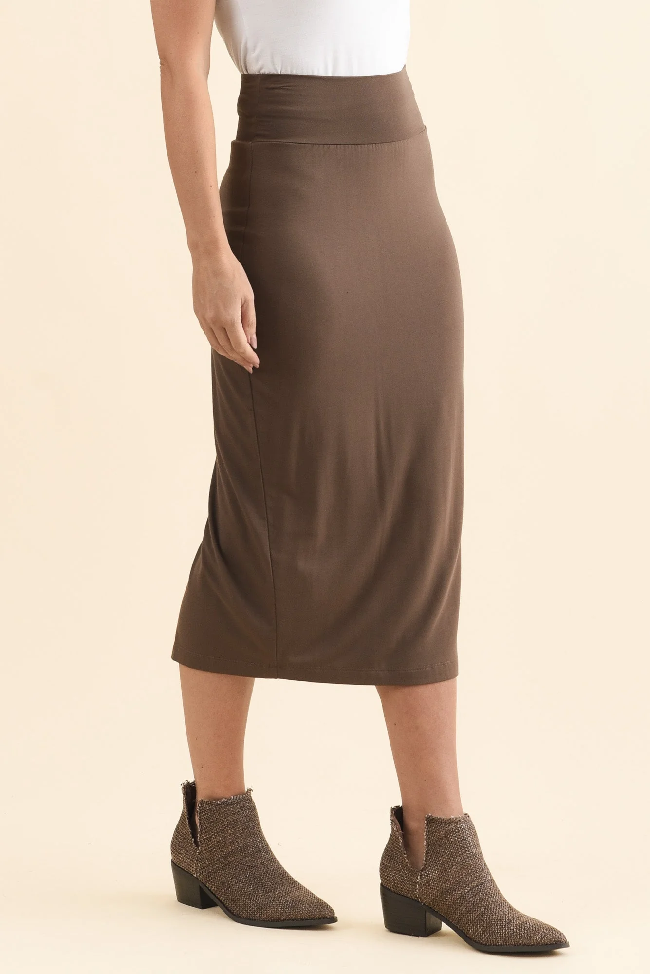 Chocolate Bamboo Maxi Tube Skirt - Image 3