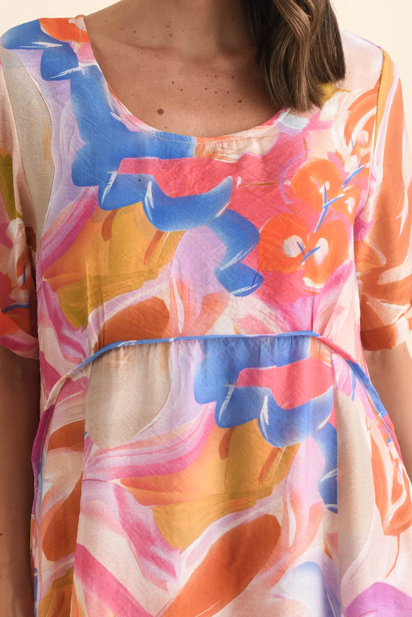 Christie Orange Floral Pocket Dress - Image 5
