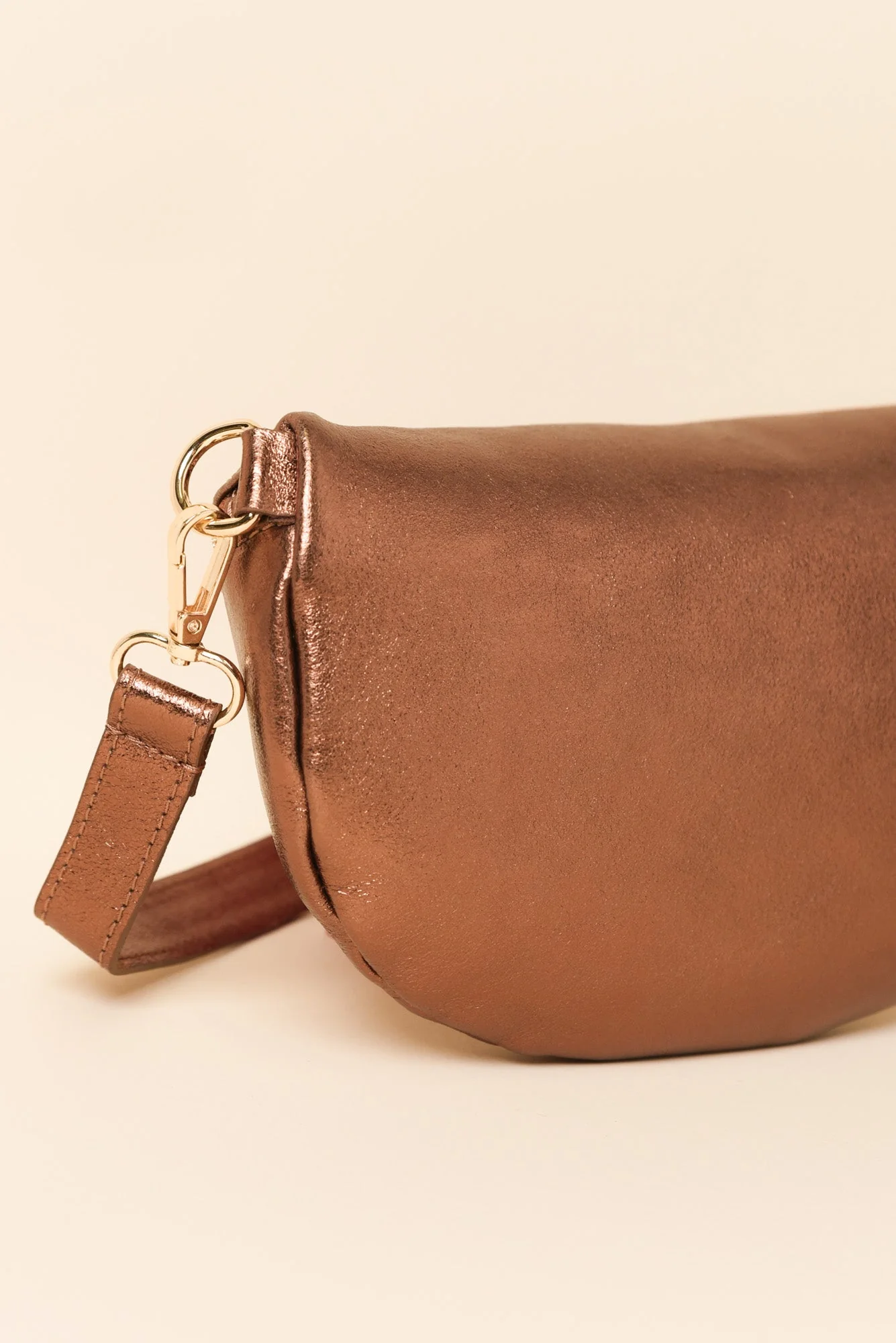 Christine Bronze Metallic Leather Bumbag - Image 3