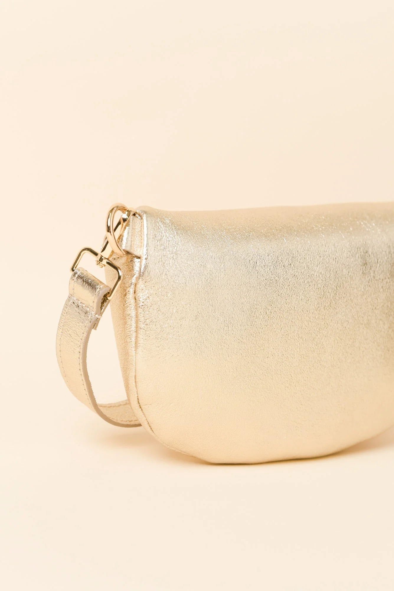 Christine Gold Metallic Leather Bumbag - Image 3