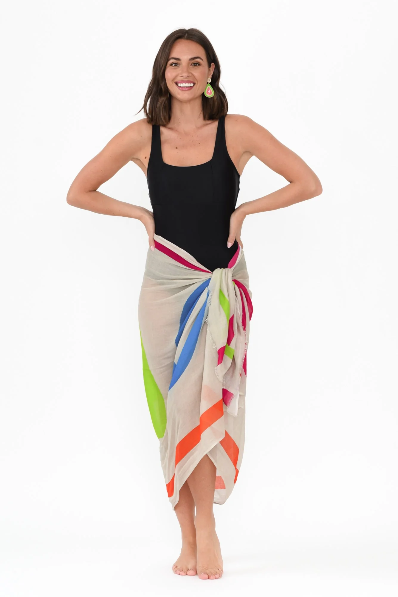 Ciao Taupe Check Sarong - Image 6