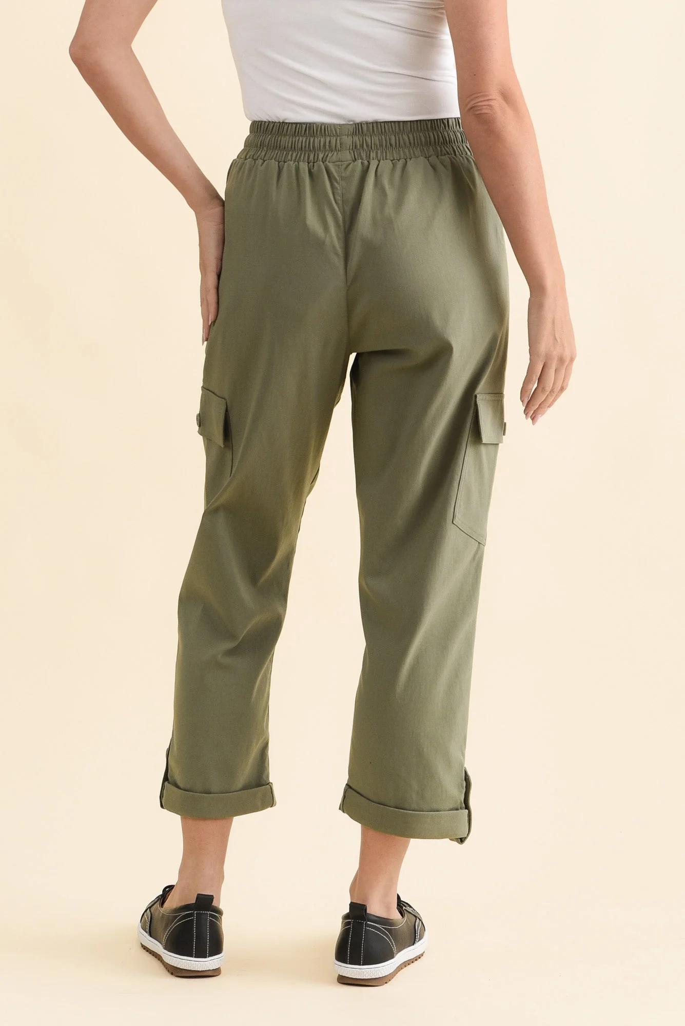 Cindy Sage Denim Cargo Pants - Image 4