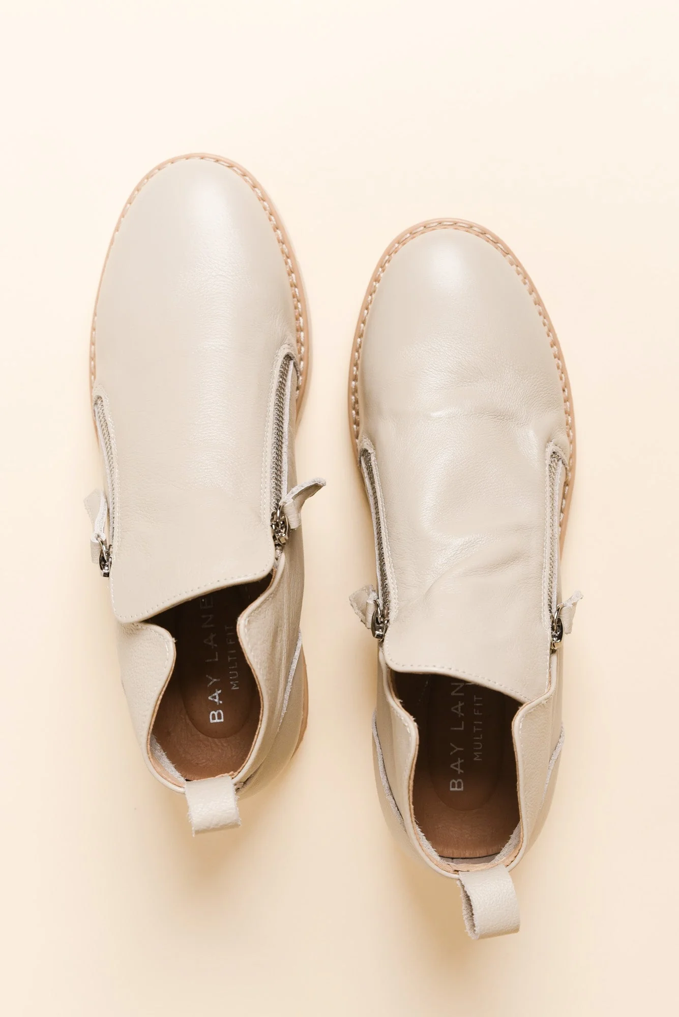Clara Grey Leather Zip Boot - Image 4