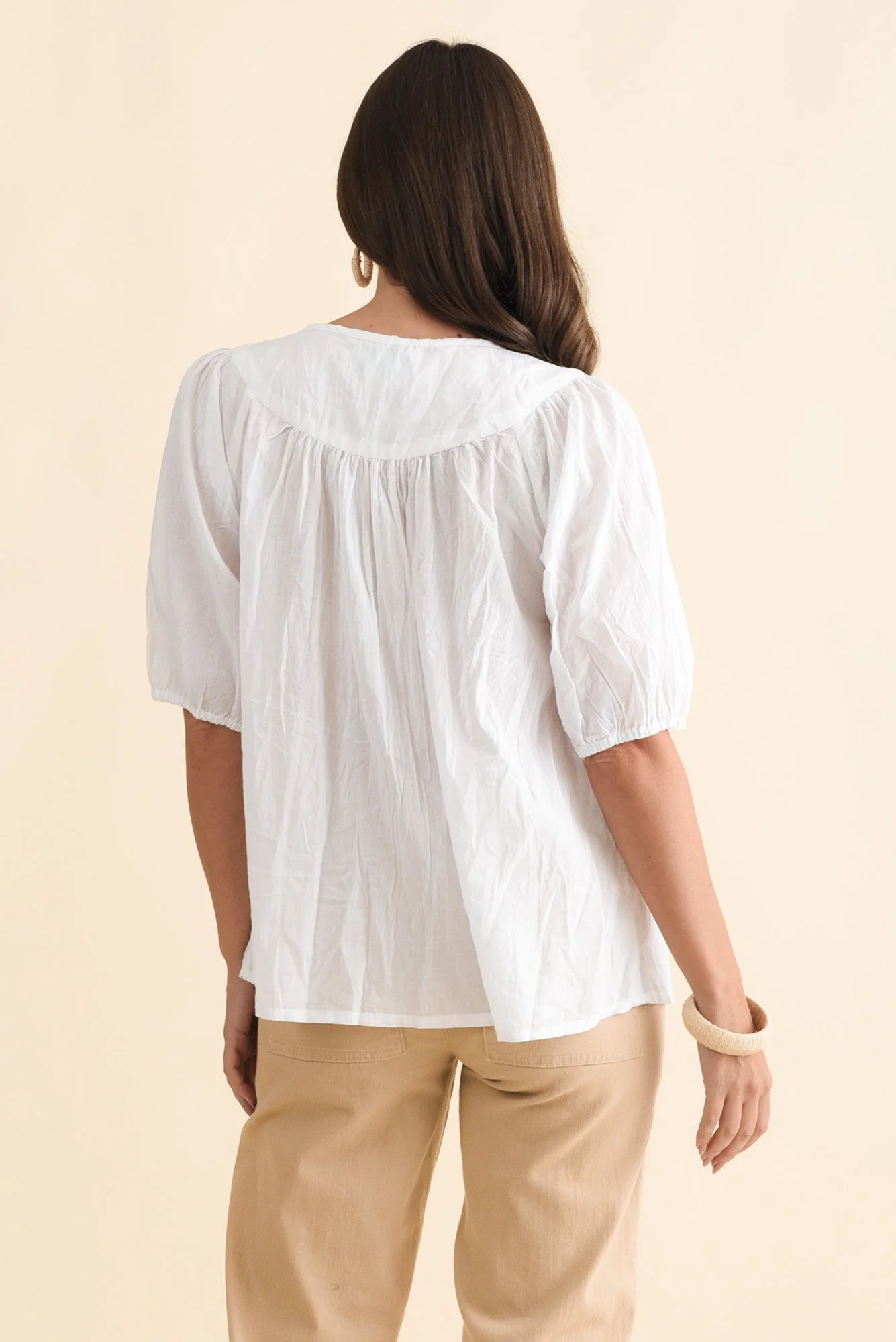 Claris White Crinkle Cotton Top - Image 4