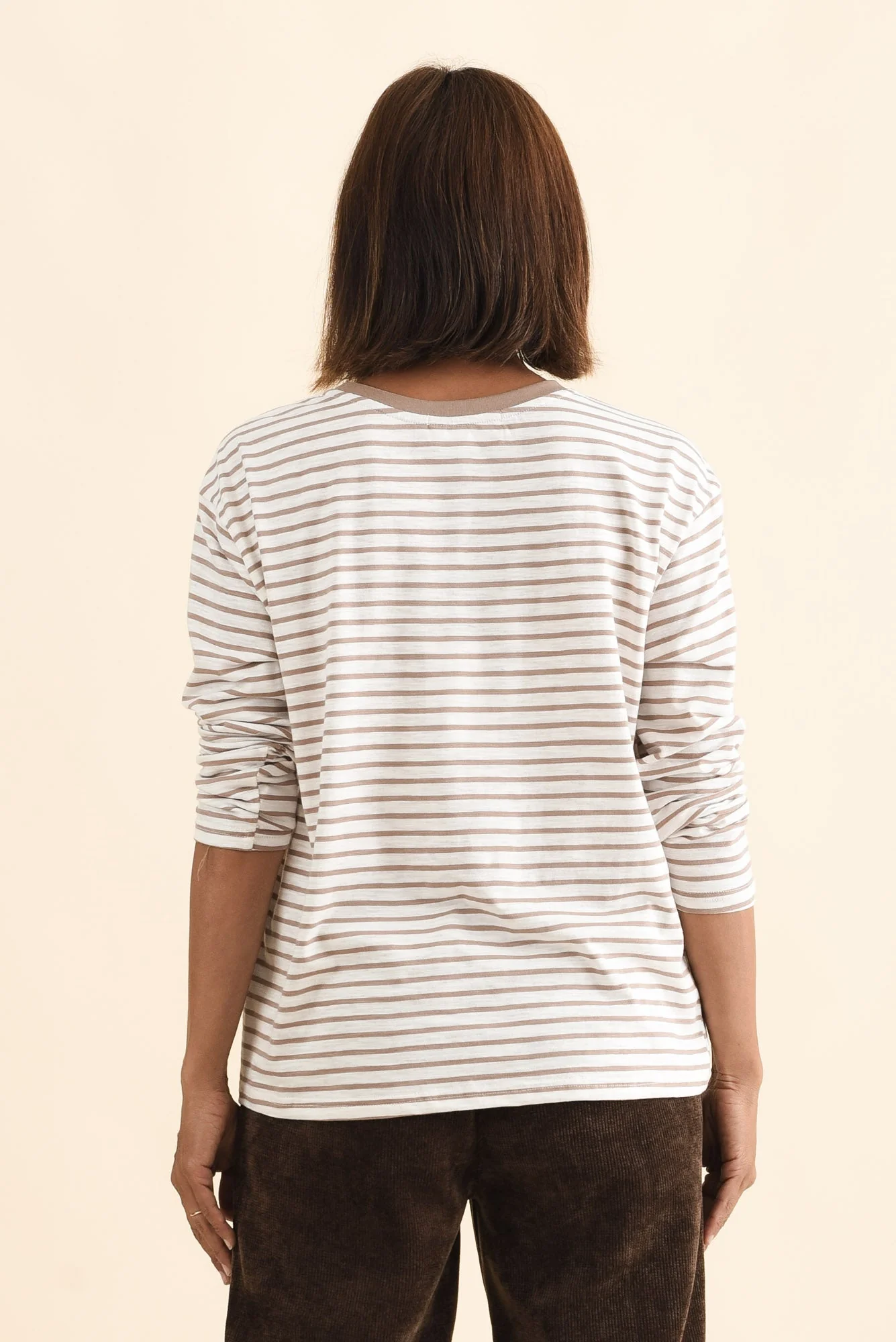 Coco Beige Stripe Long Sleeve Tee - Image 4