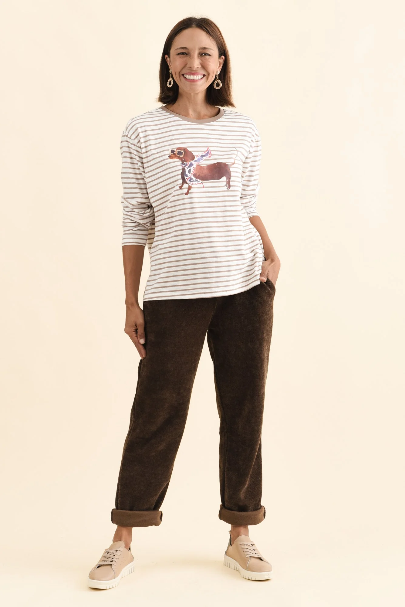 Coco Beige Stripe Long Sleeve Tee - Image 6