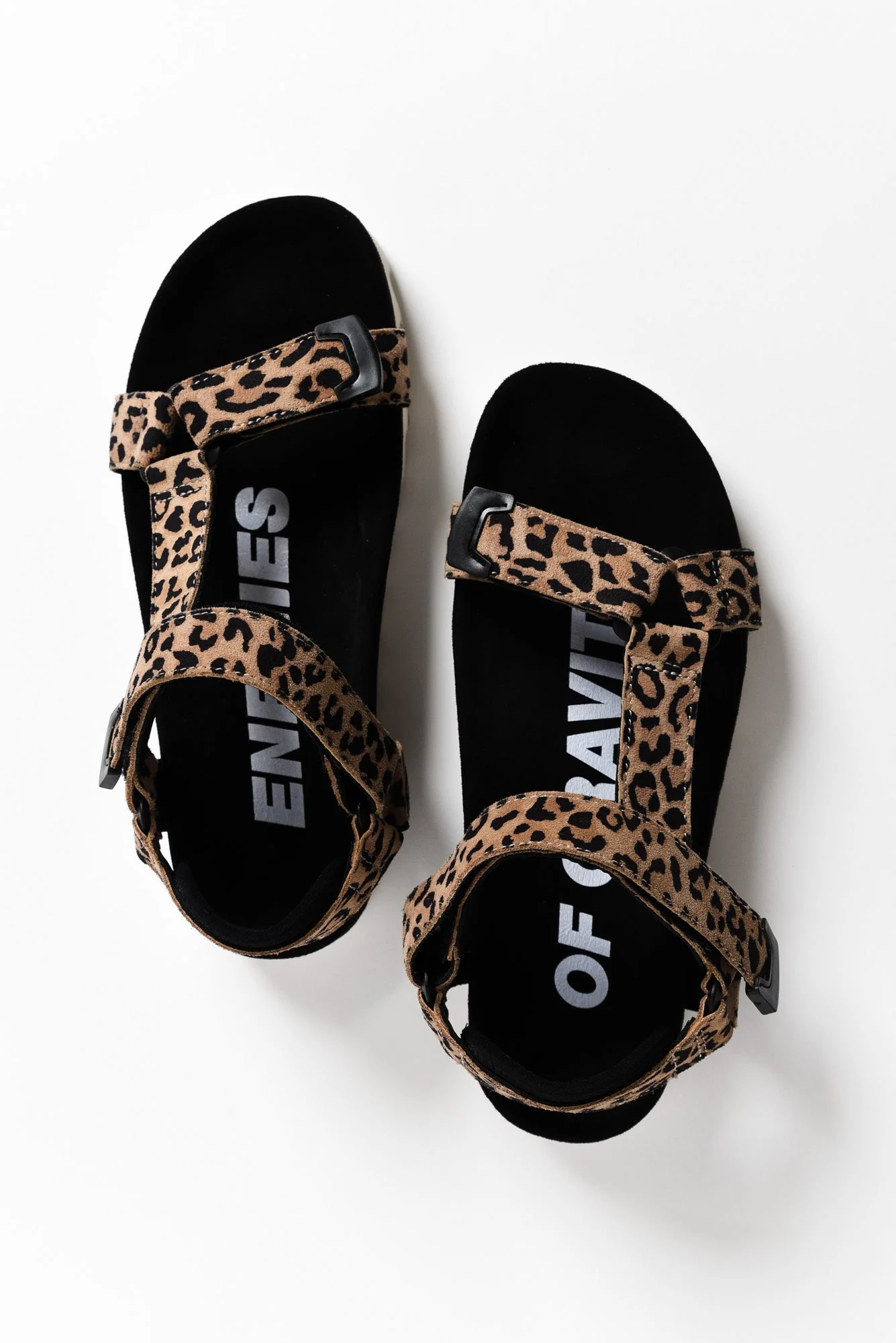 Cohen Brown Leopard Leather Velcro Sandal - Image 4