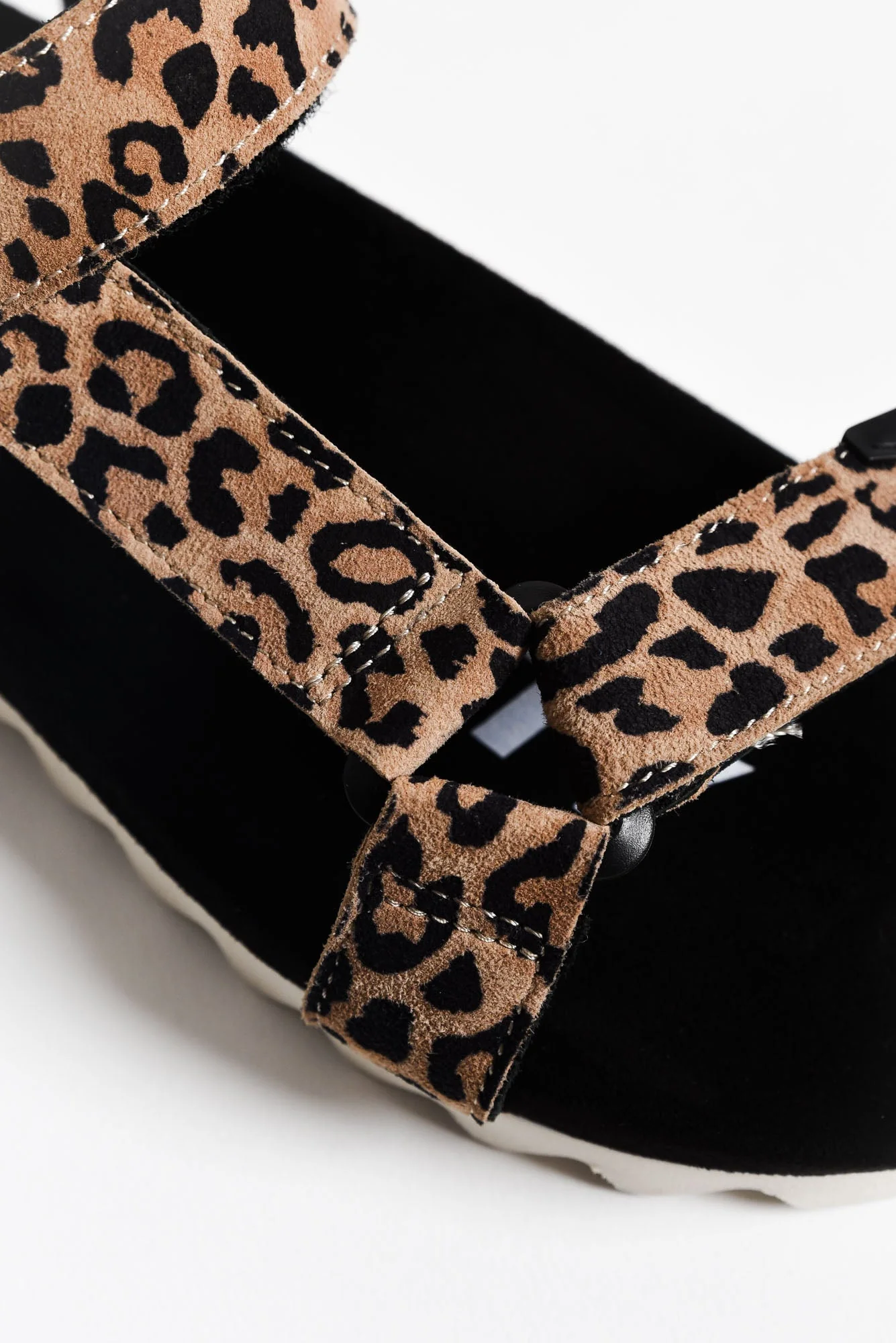 Cohen Brown Leopard Leather Velcro Sandal - Image 5
