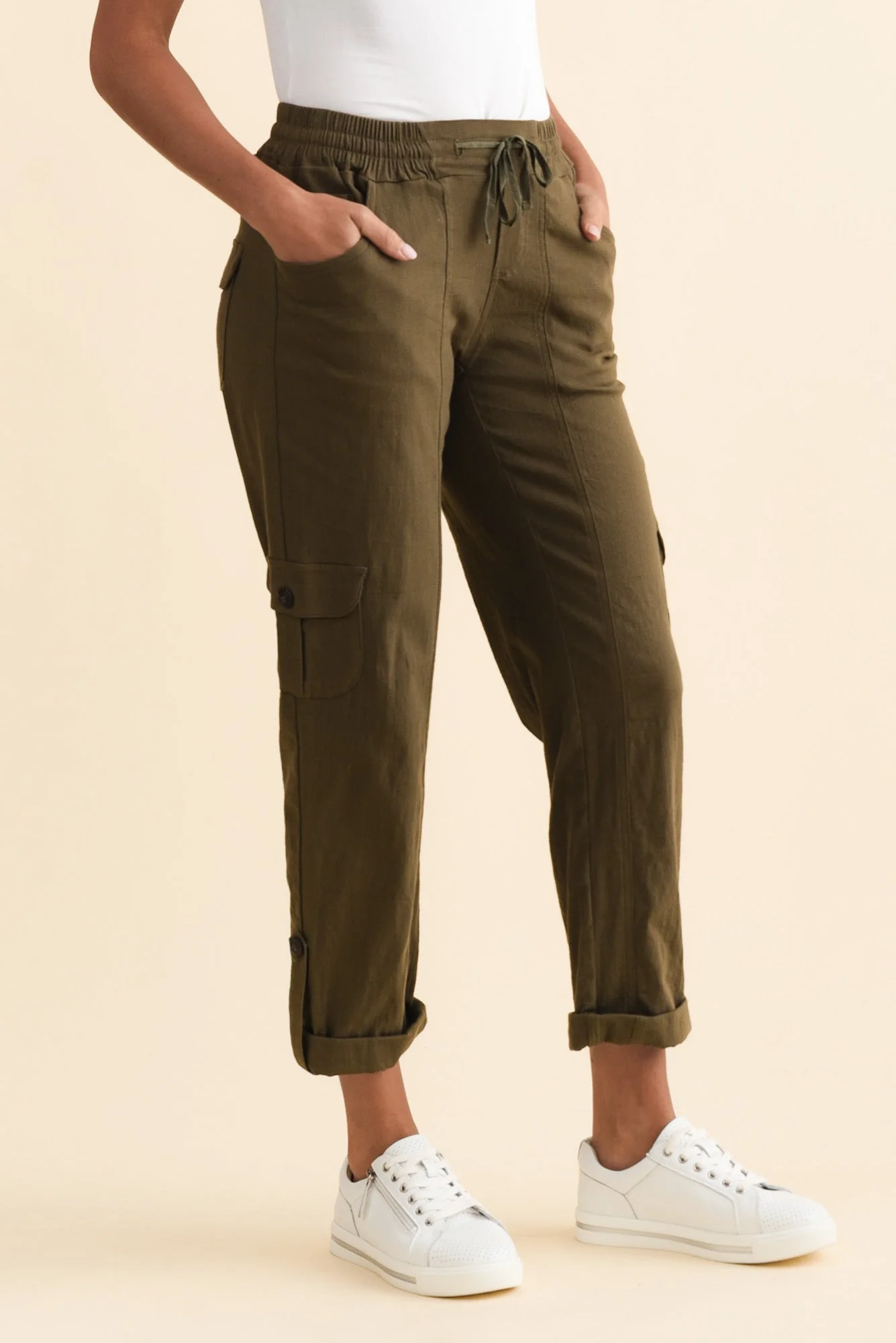 Colette Khaki Cargo Pants - Image 4