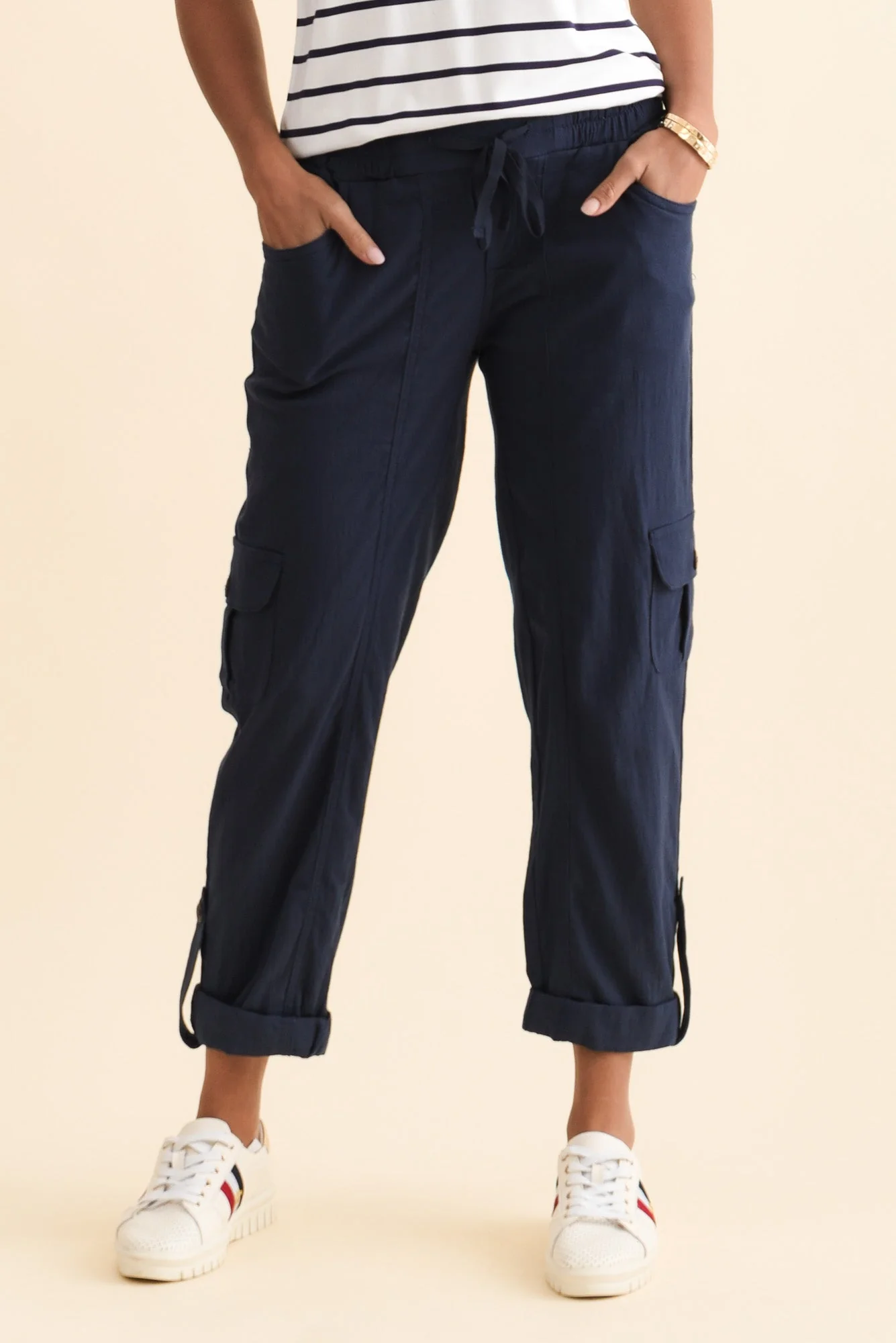 Colette Navy Cargo Pants - Image 2