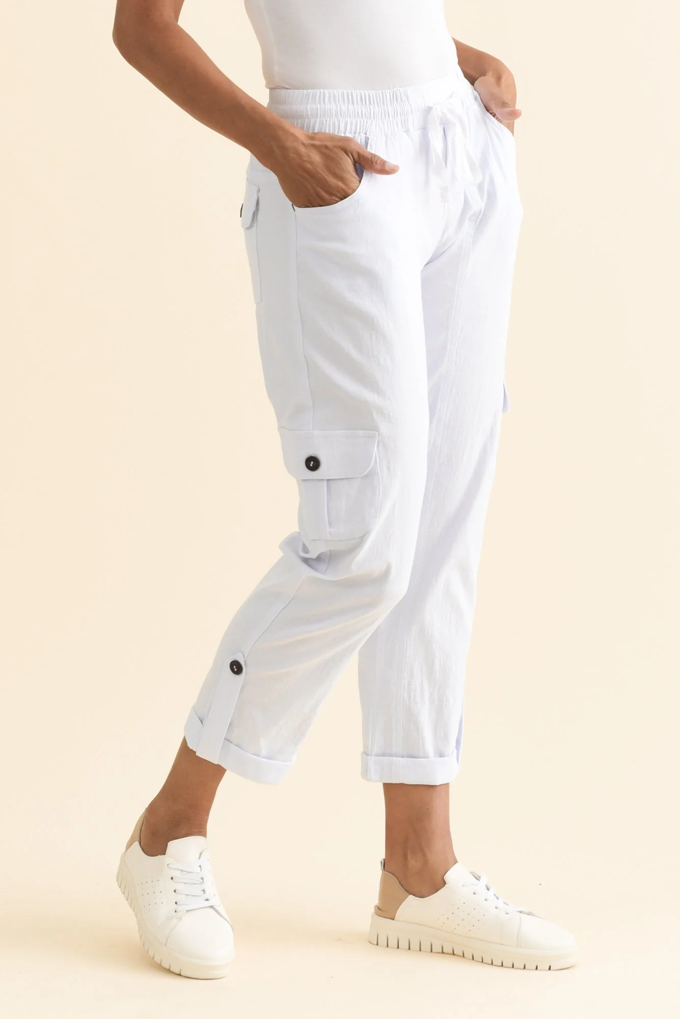 Colette White Cargo Pants - Image 3