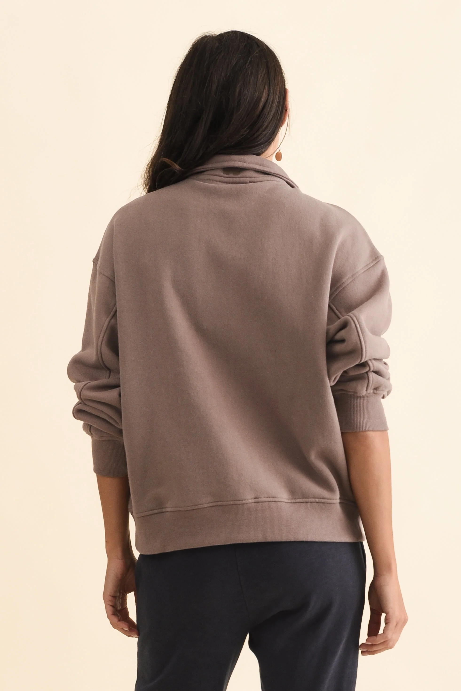 College Mocha Zip Sweatshirt - Image 4
