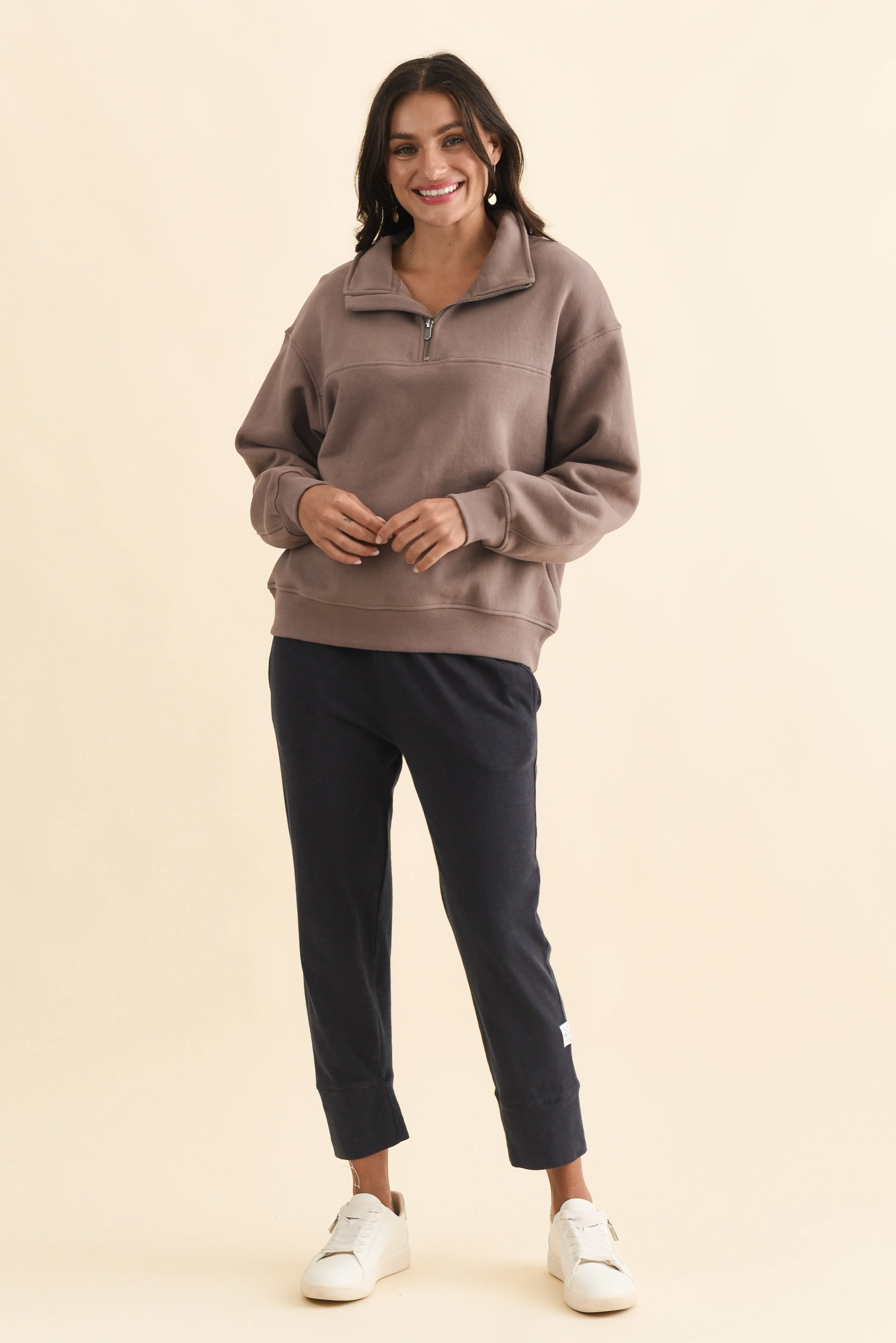College Mocha Zip Sweatshirt - Image 6