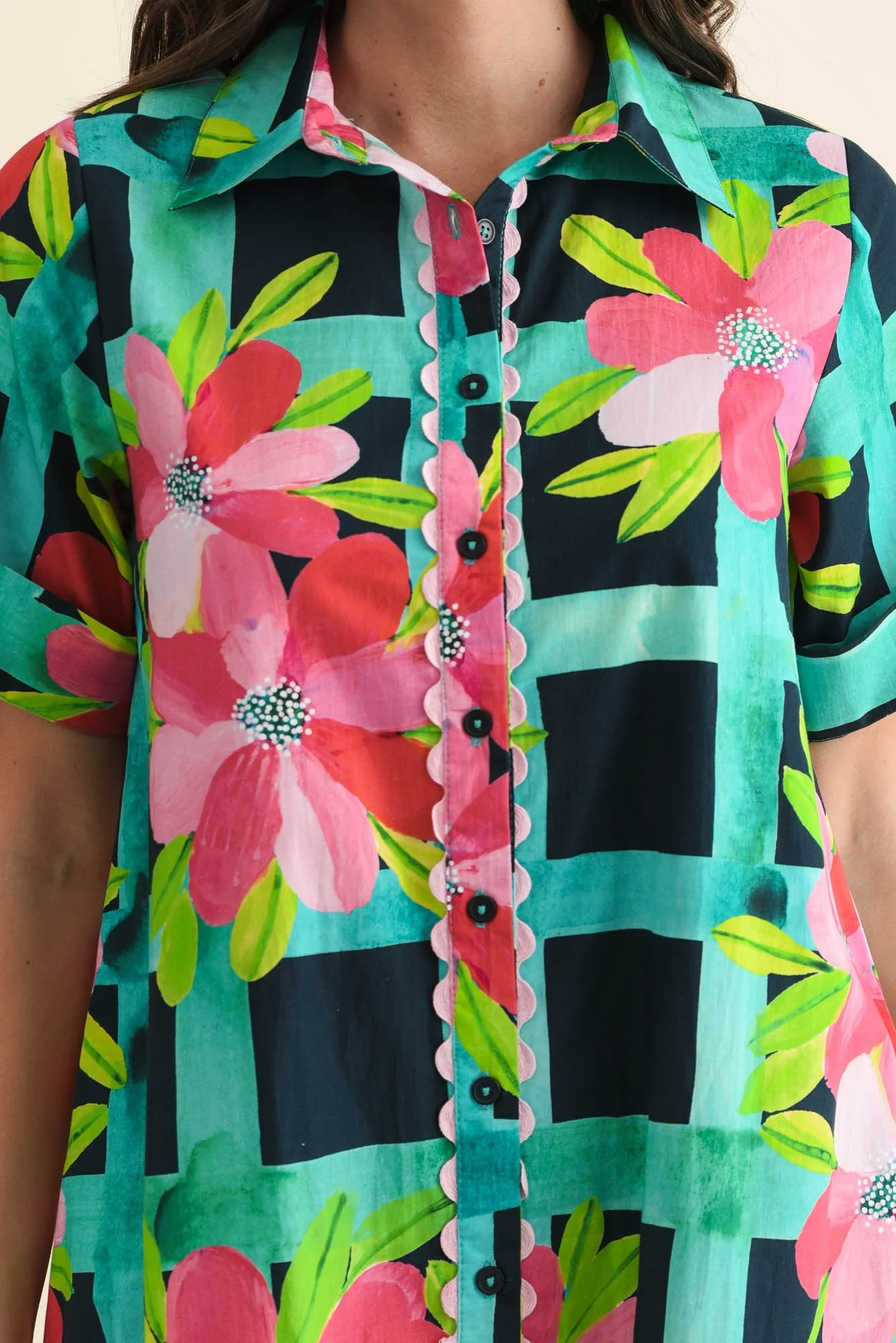 Como Pink Bloom Cotton Dress - Image 5