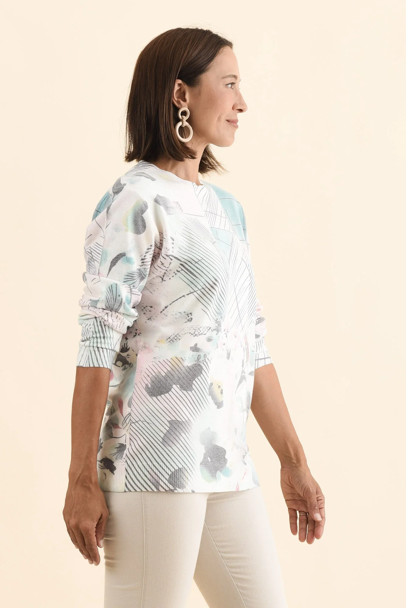 Constance Blue Abstract Crew Sweatshirt - Image 3