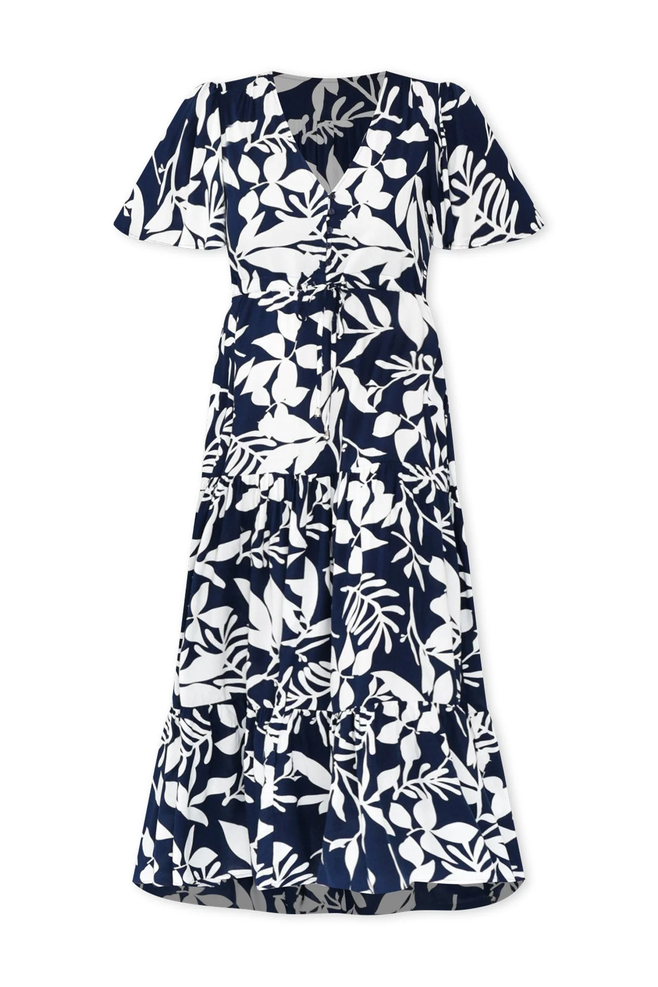 Cooper Navy Floral Tier Dress - Image 3