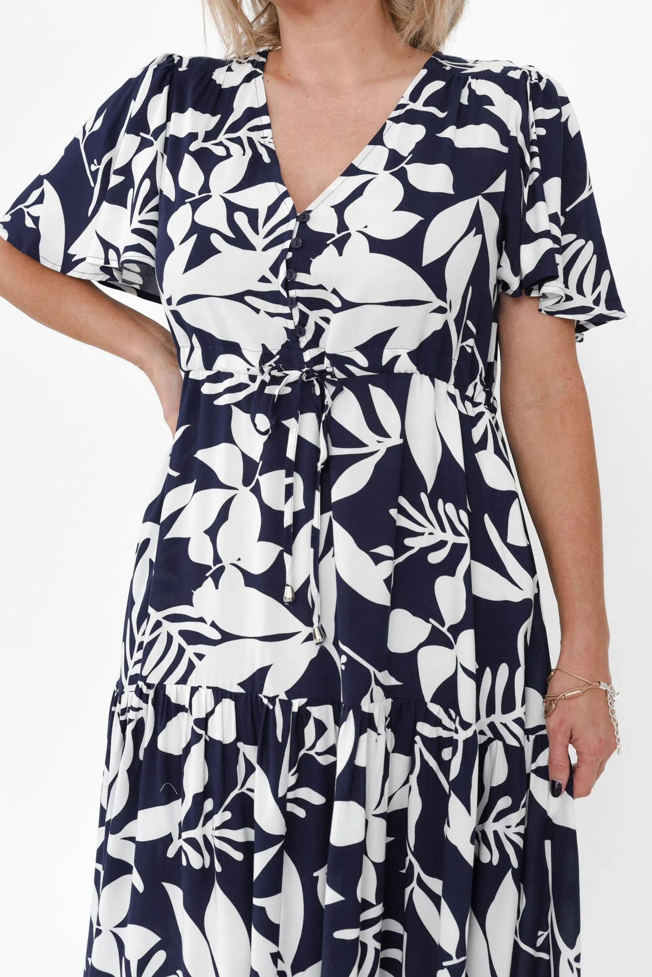 Cooper Navy Floral Tier Dress - Image 6