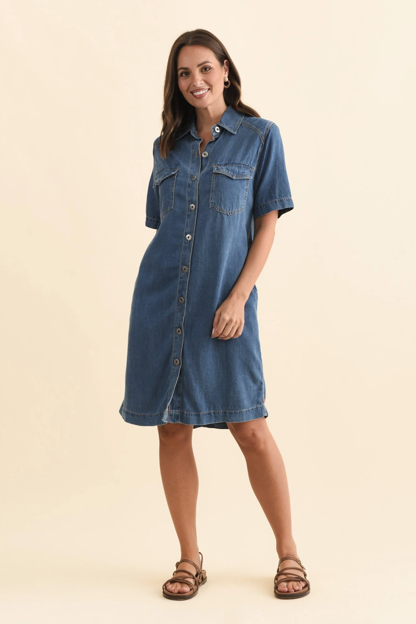 Cora Blue Denim Shirt Dress - Image 6