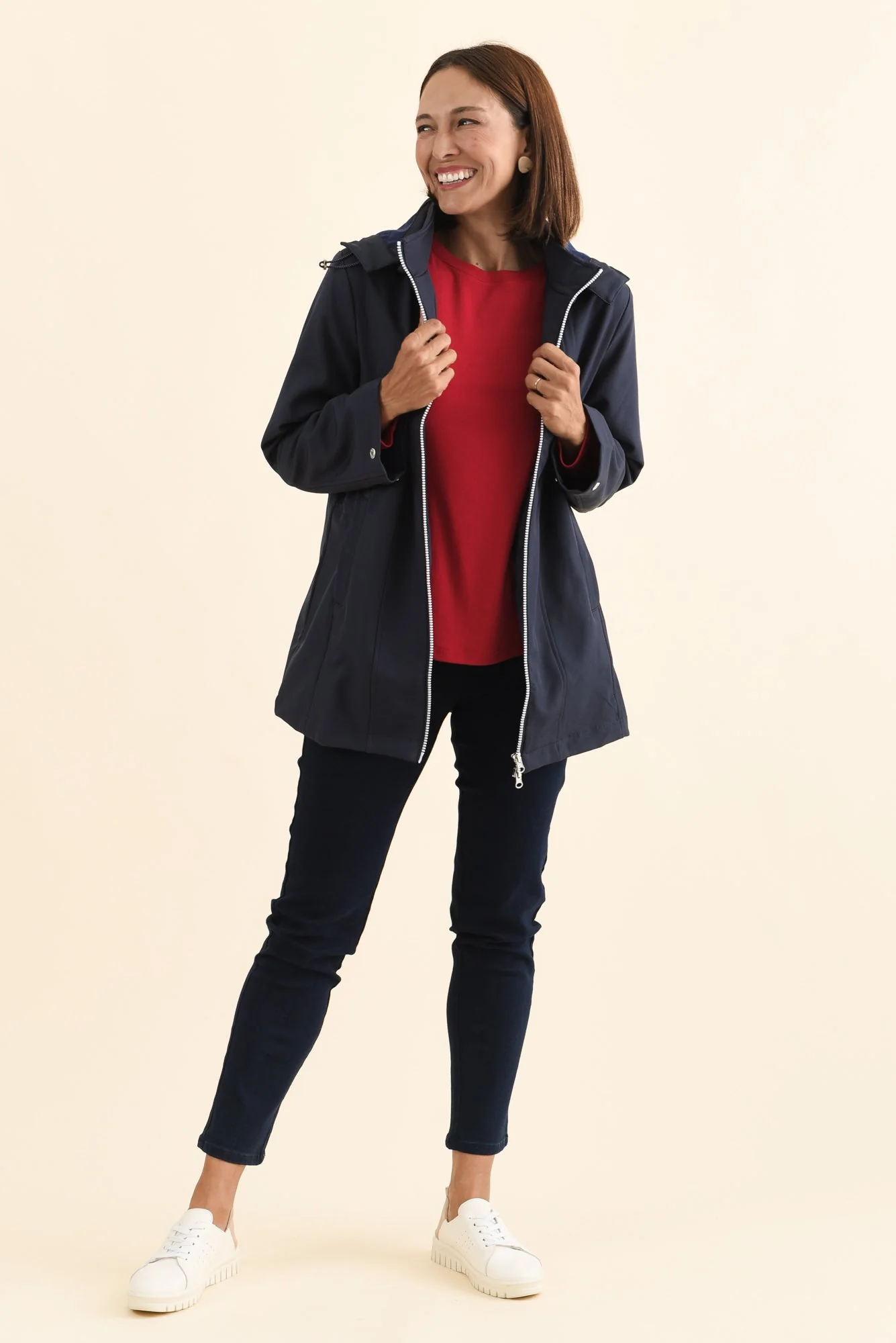Cora Navy Zip Jacket - Image 2