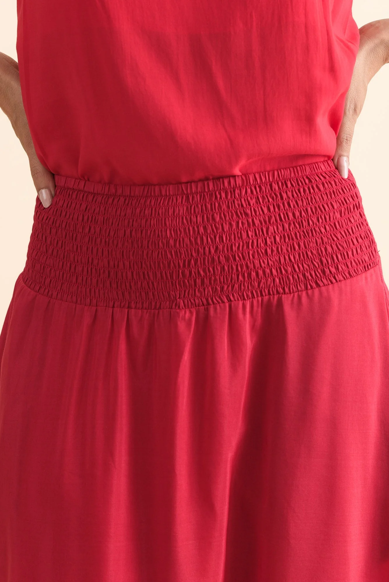 Cordelia Ruby Cotton Silk Skirt - Image 5