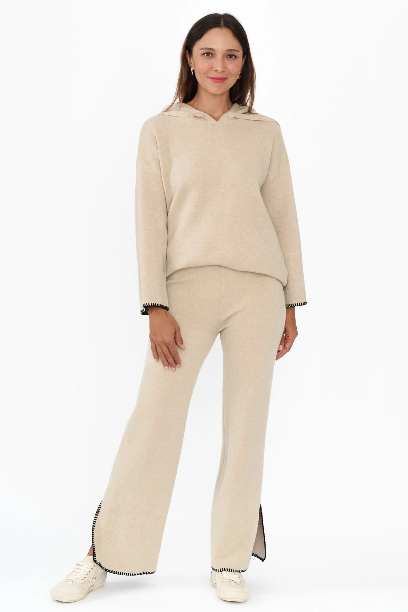 Cosette Natural Contrast Knit Pants - Image 2