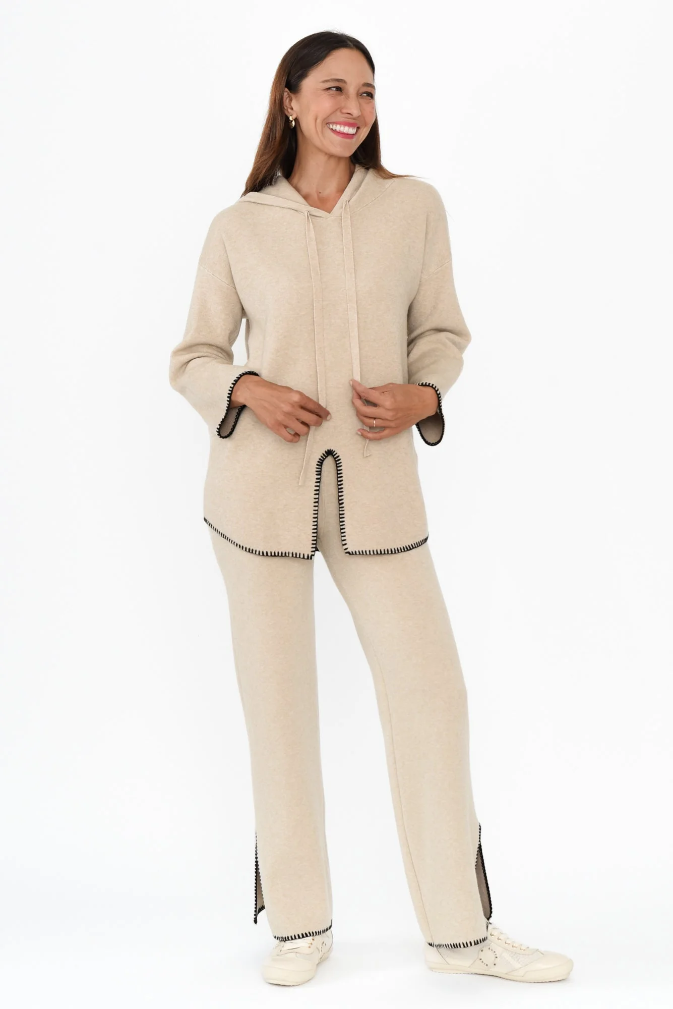 Cosette Natural Contrast Knit Pants - Image 7