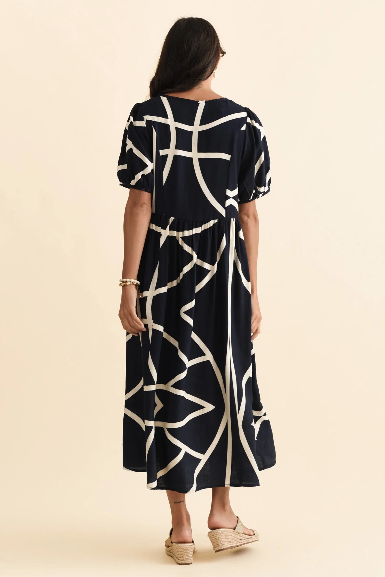 Cosgrove Navy Abstract Pocket Dress - Image 4