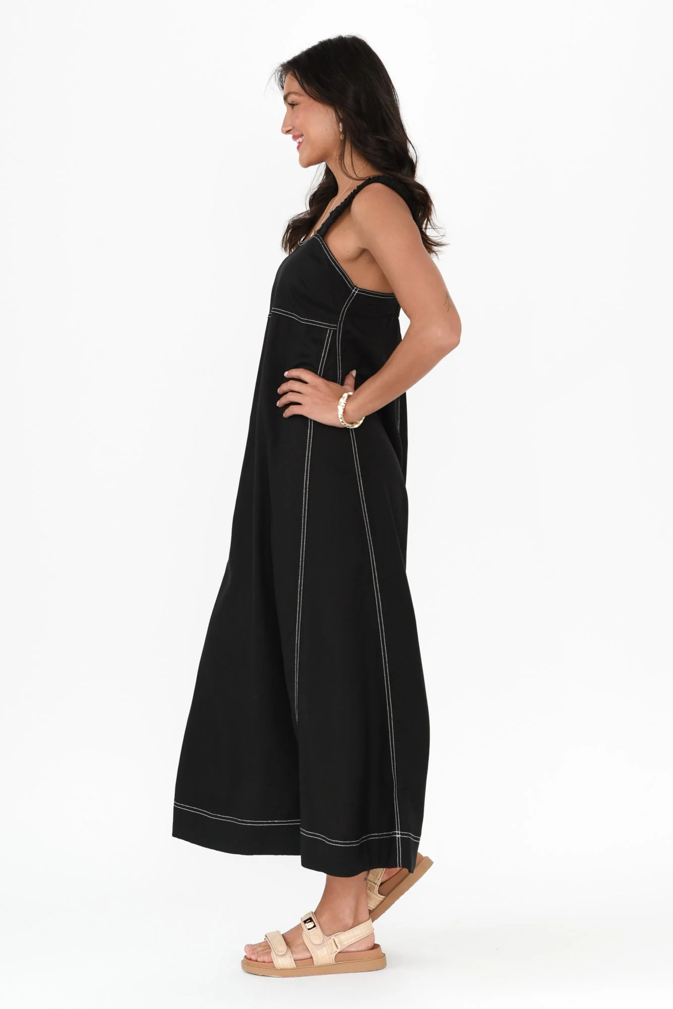 Cosma Black Contrast Maxi Dress - Image 3