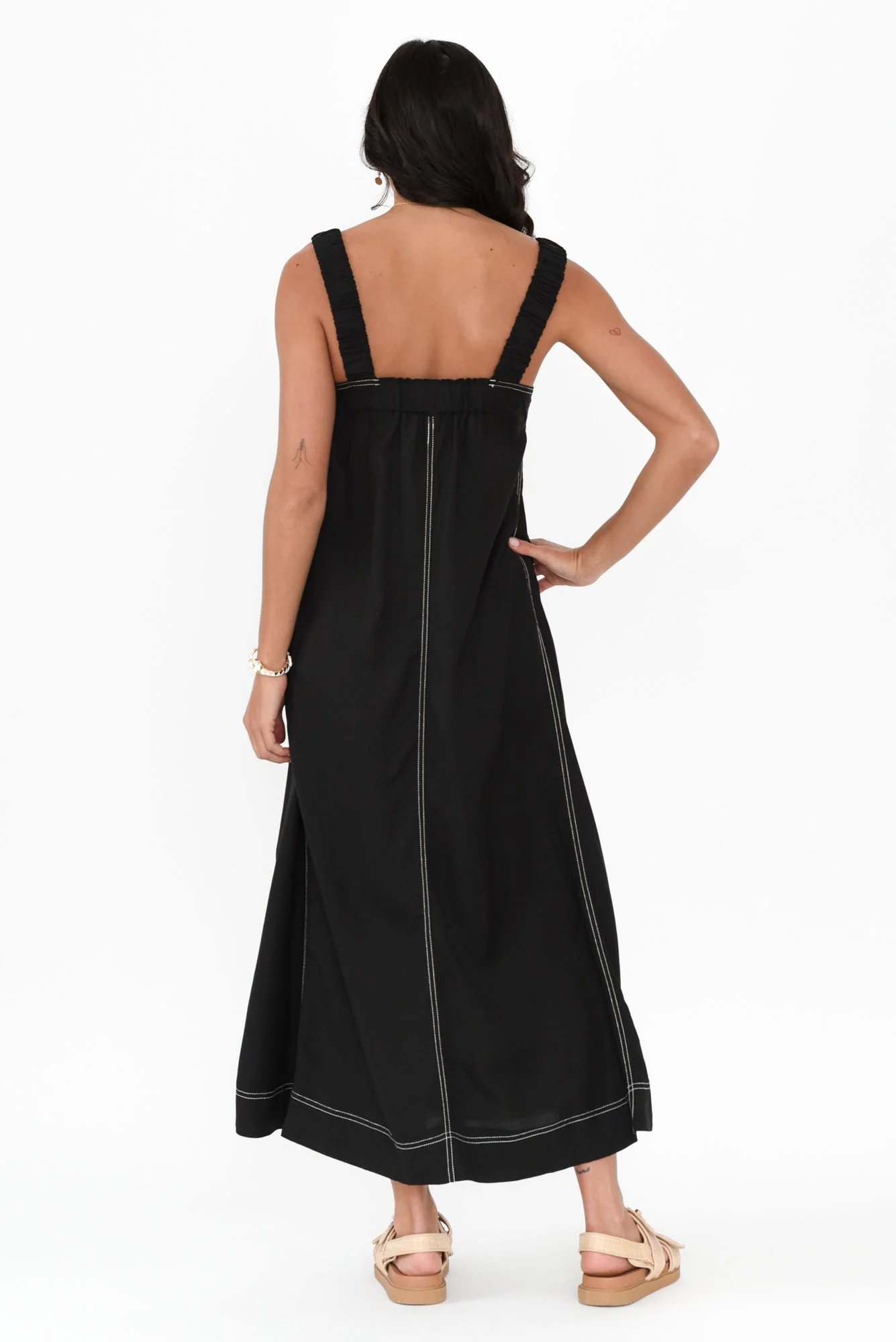 Cosma Black Contrast Maxi Dress - Image 4