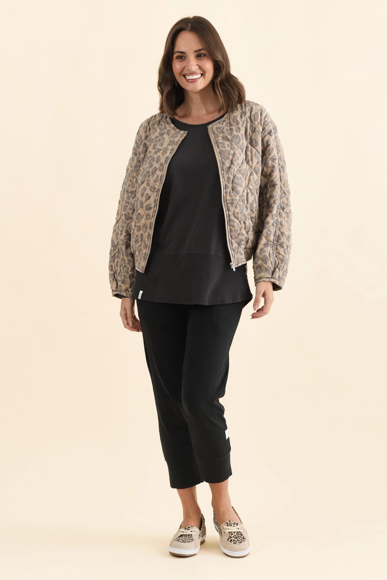Courtney Tan Leopard Bomber Jacket - Image 2
