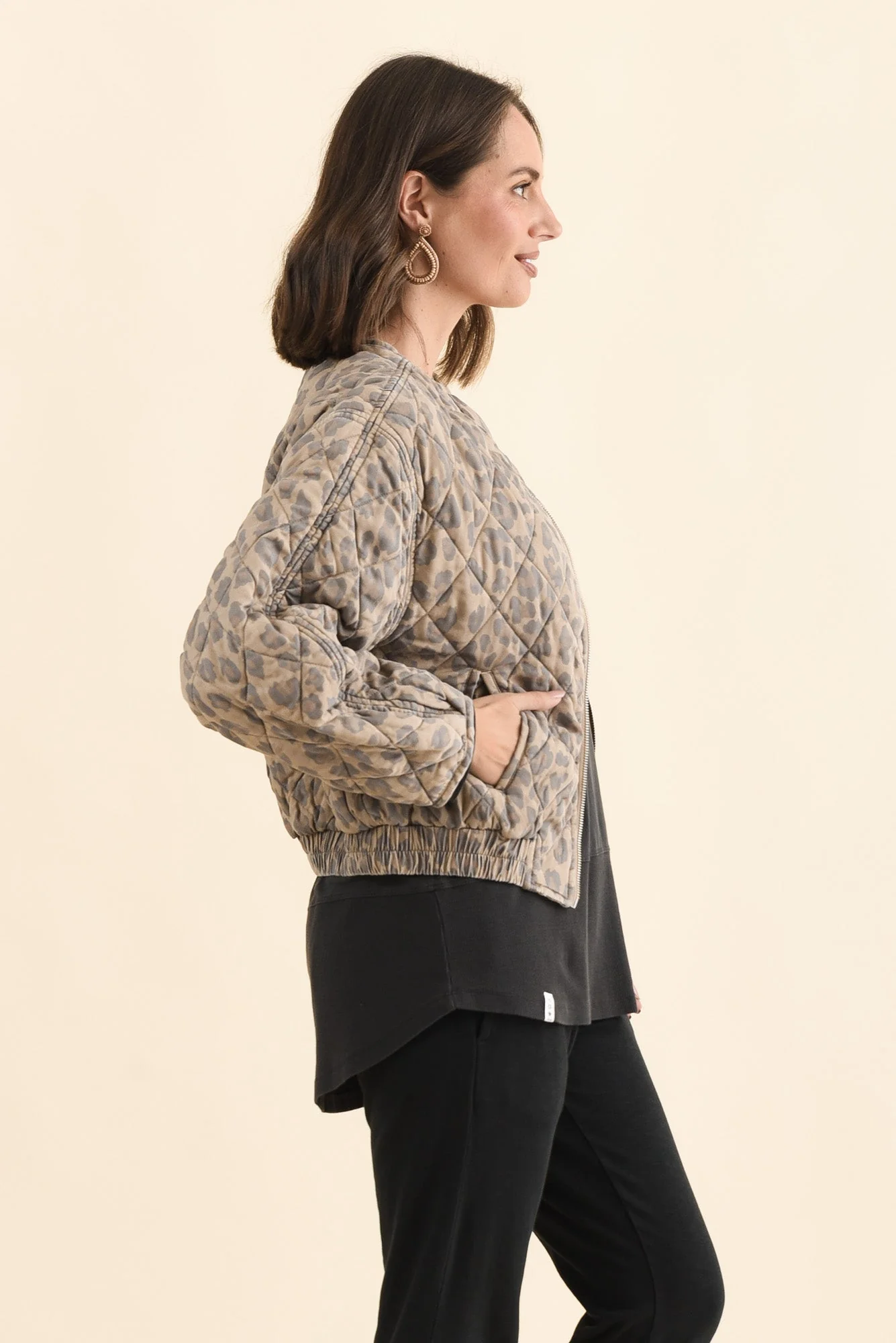Courtney Tan Leopard Bomber Jacket - Image 3
