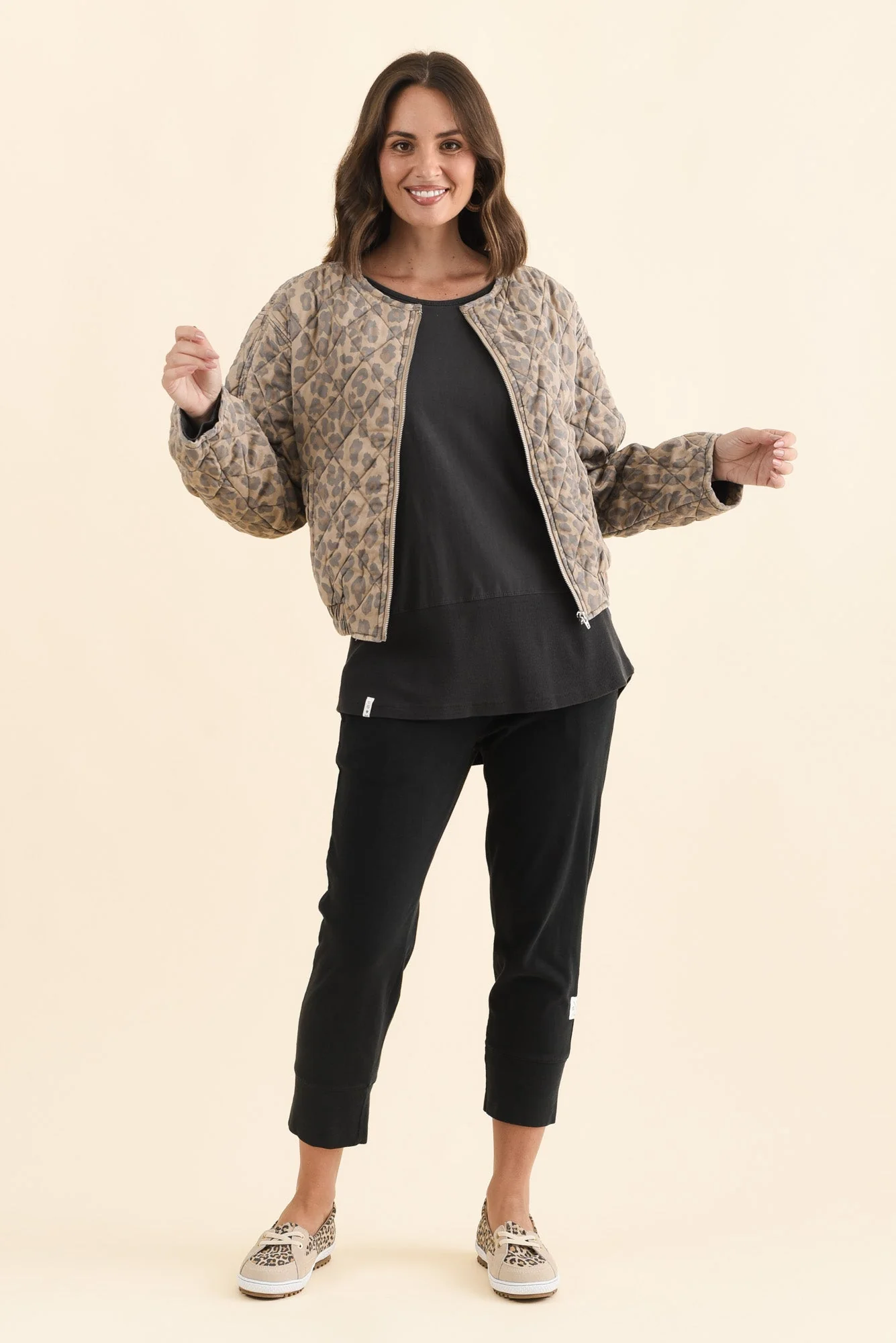 Courtney Tan Leopard Bomber Jacket - Image 6