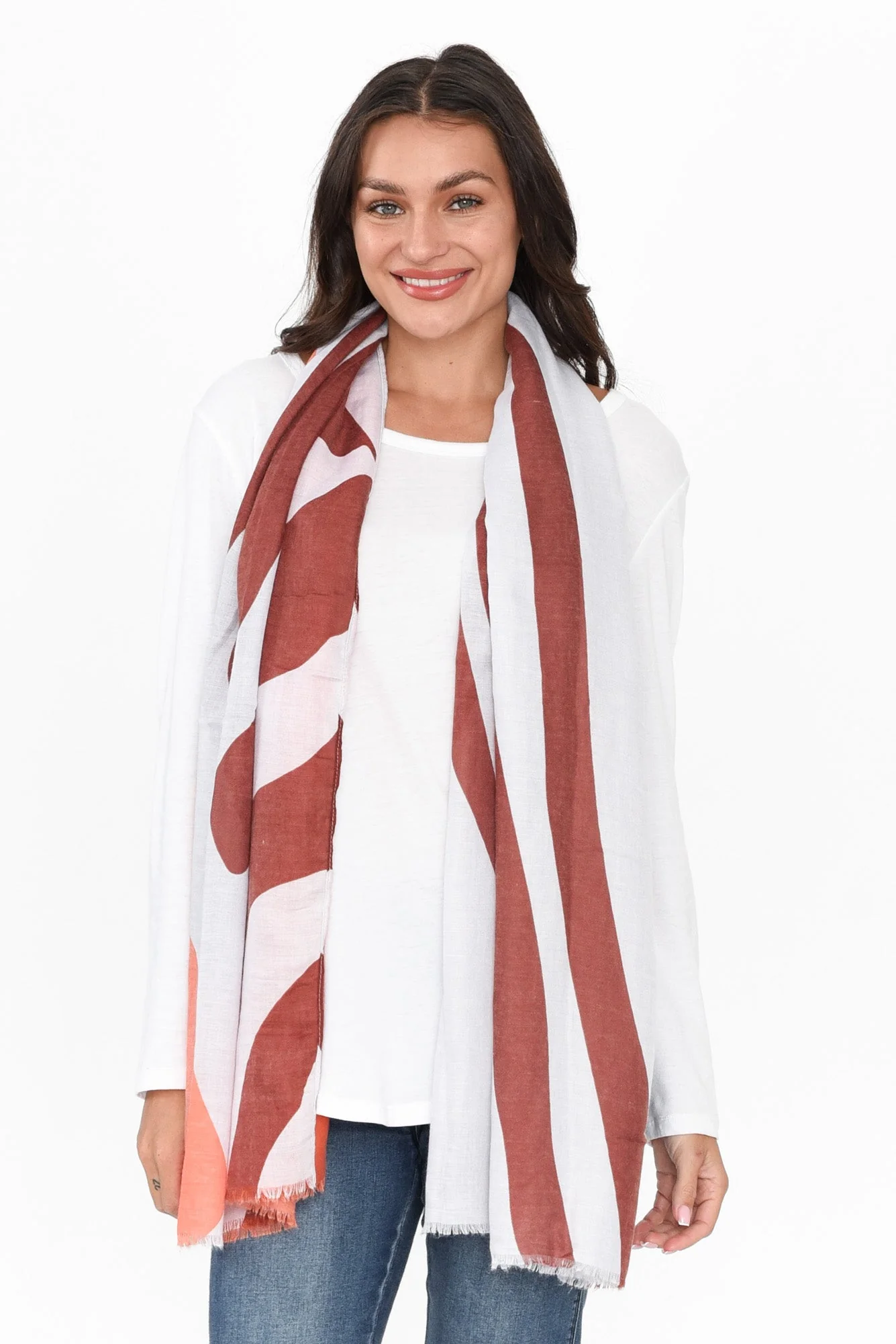 Crane Rust Contrast Scarf - Image 2