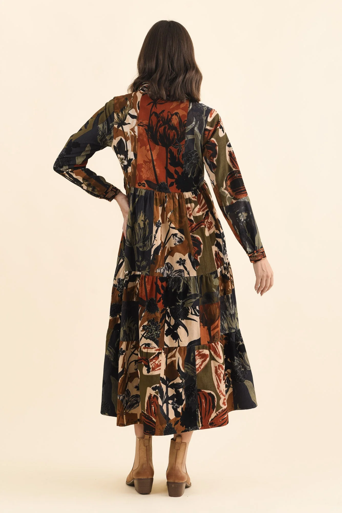 Crowne Orange Floral Cotton Pocket Dress - Image 5