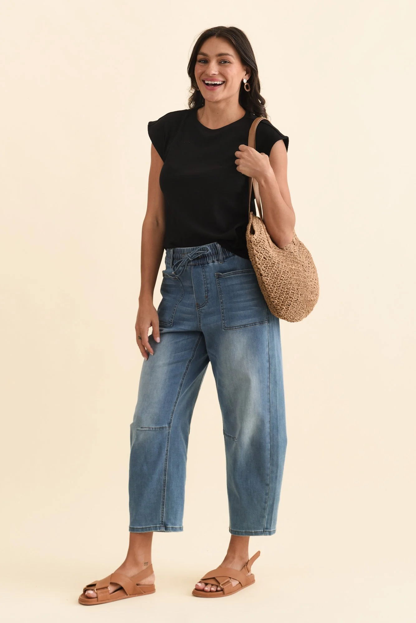 Cuff Black Ribbed Tee - Image 2