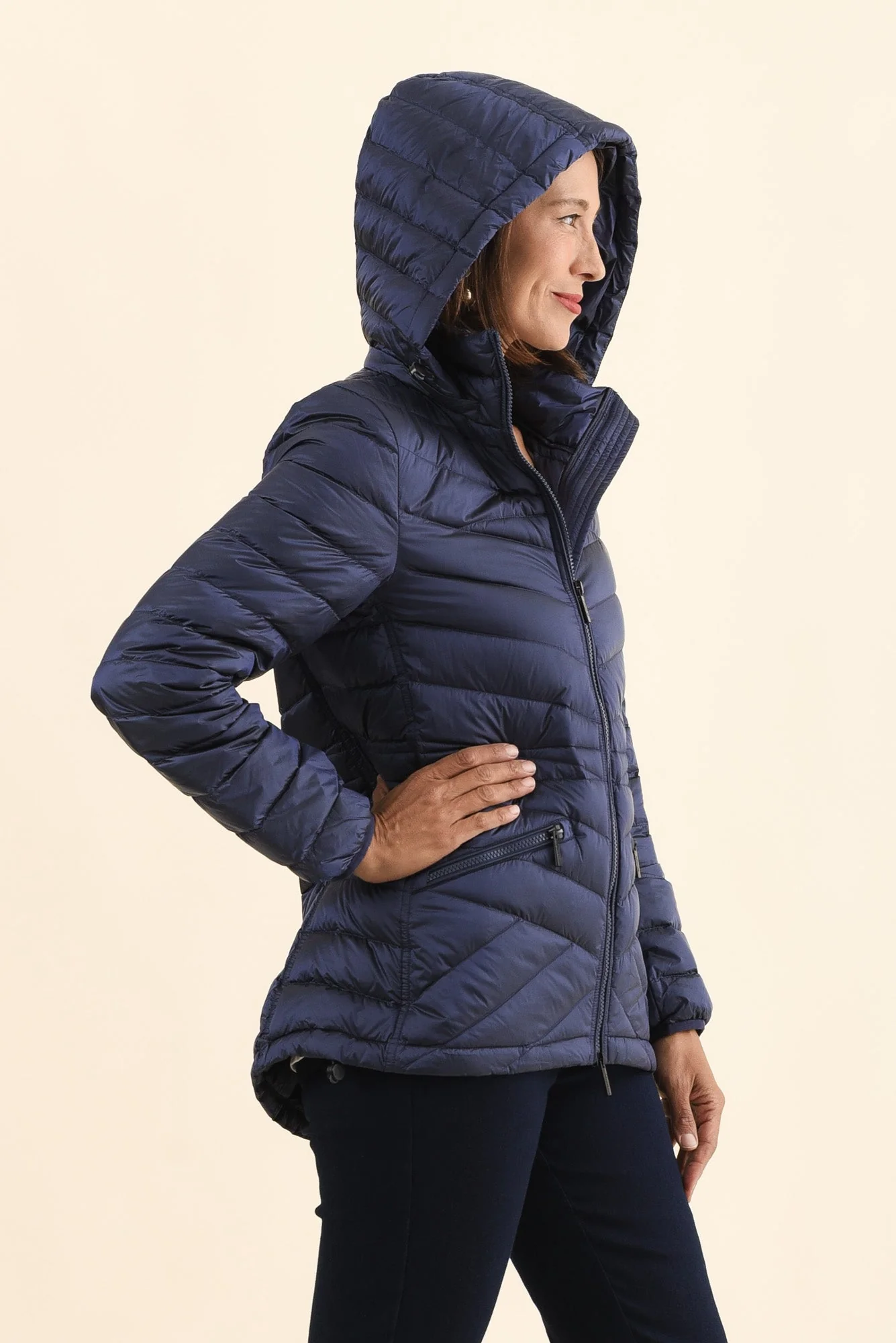 Cushla Navy Down Puffer Jacket - Image 4