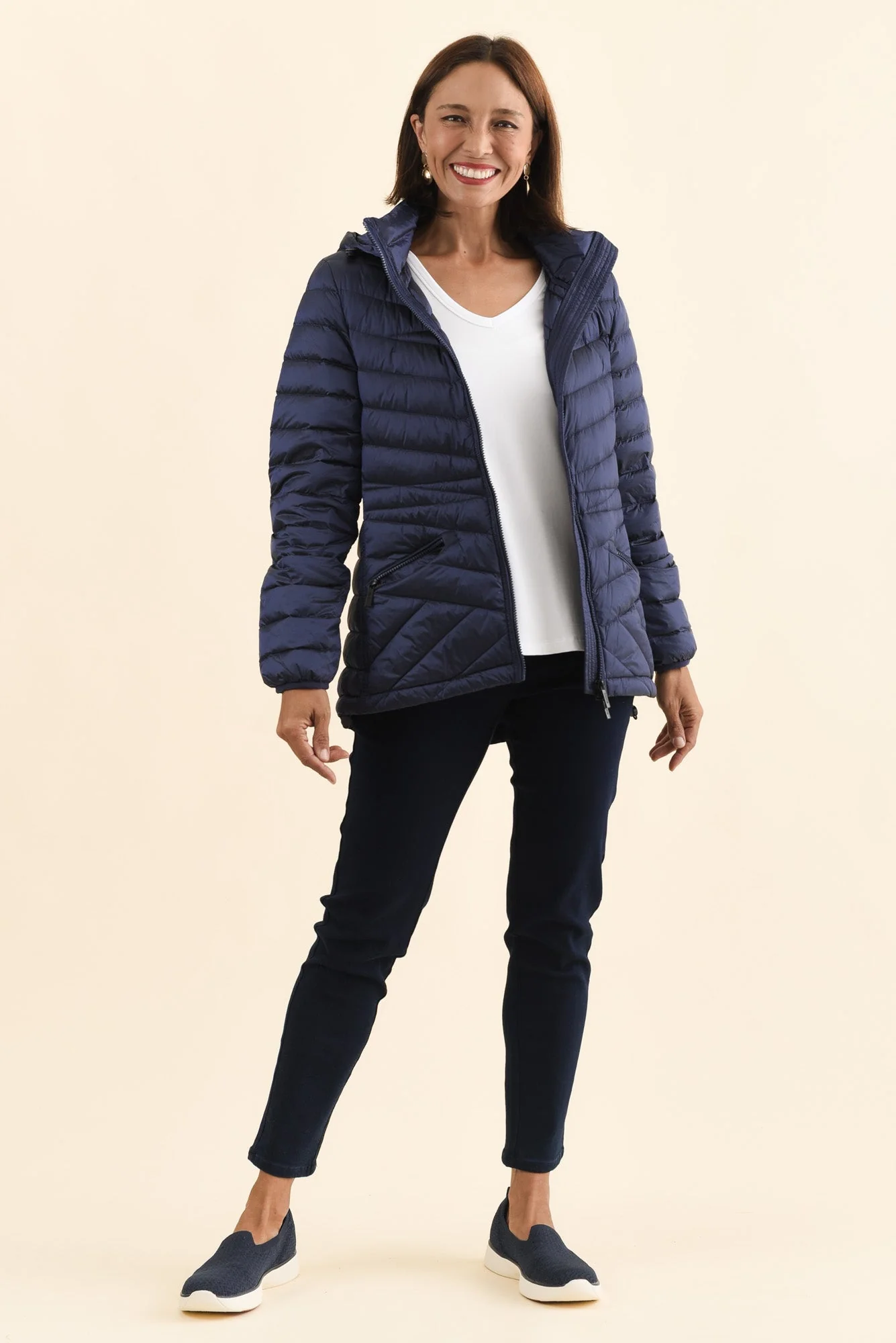 Cushla Navy Down Puffer Jacket - Image 7
