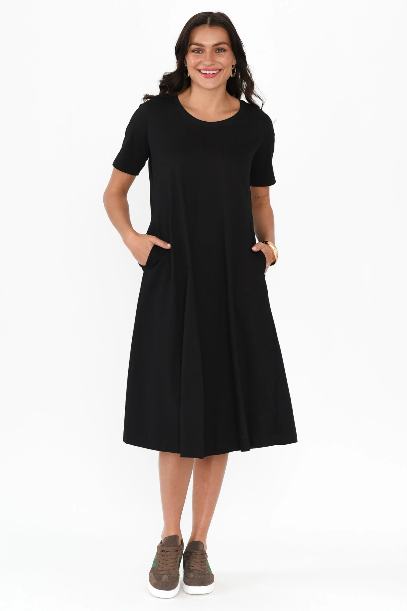 Cynthia Black Cotton Tee Dress - Image 6