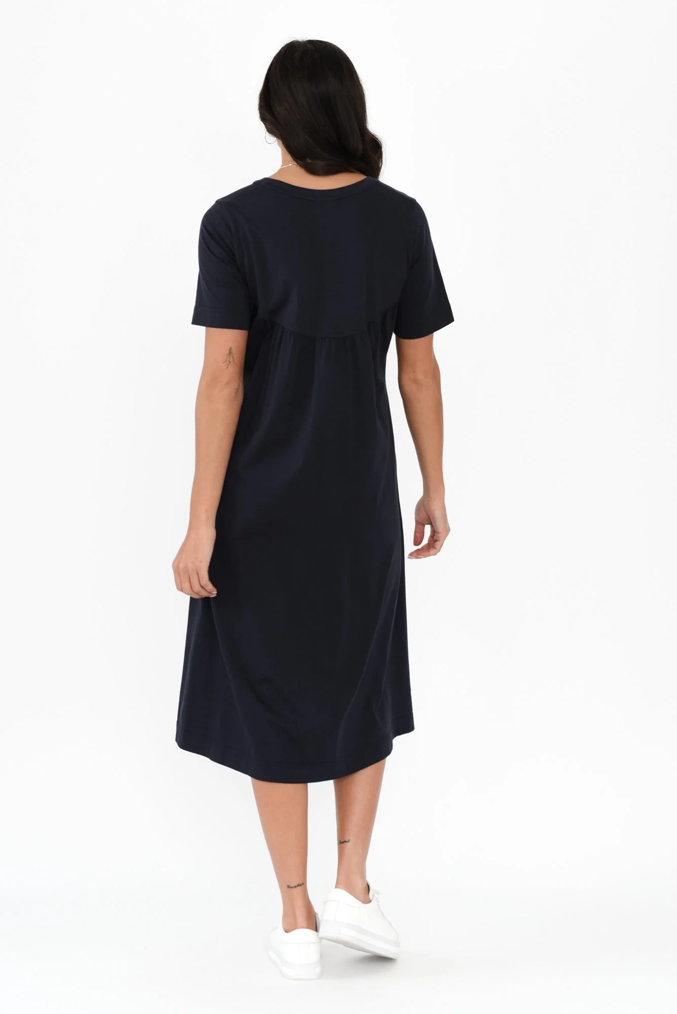 Cynthia Navy Cotton Tee Dress - Image 5