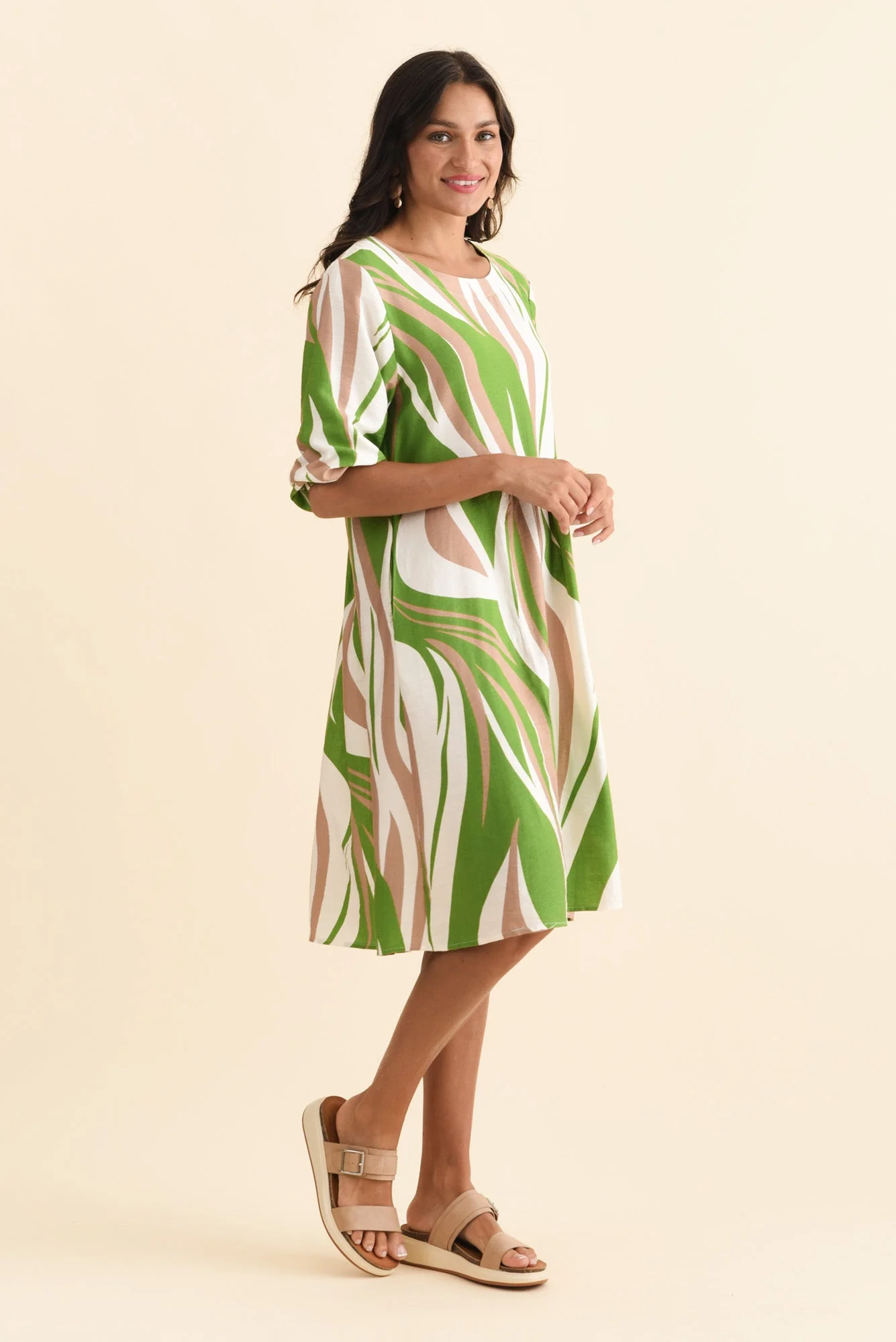 Cyrus Green Marble Cotton Blend Dress - Image 3