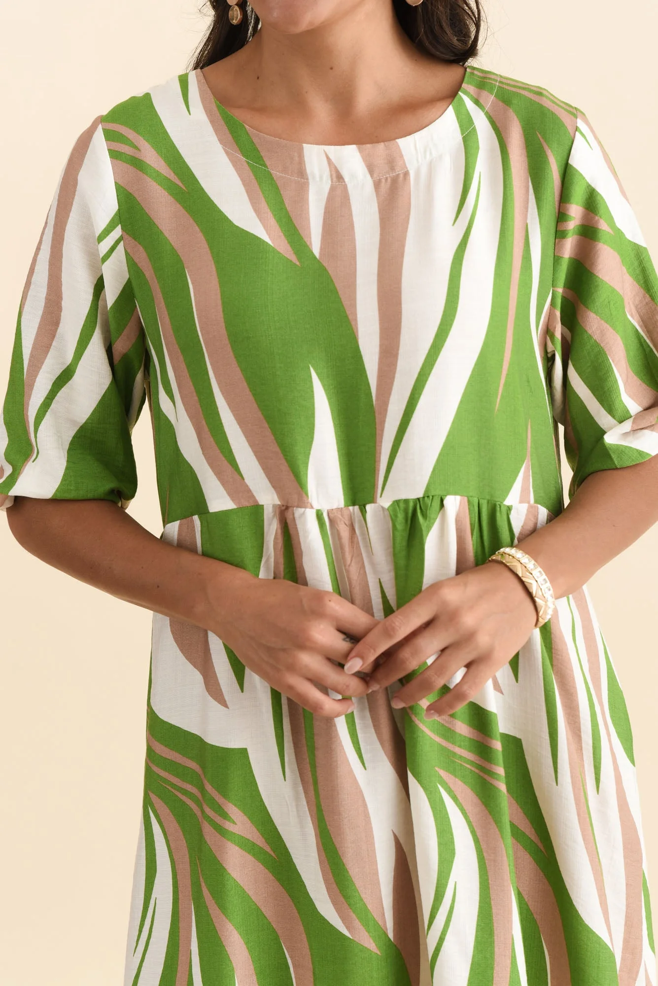 Cyrus Green Marble Cotton Blend Dress - Image 5